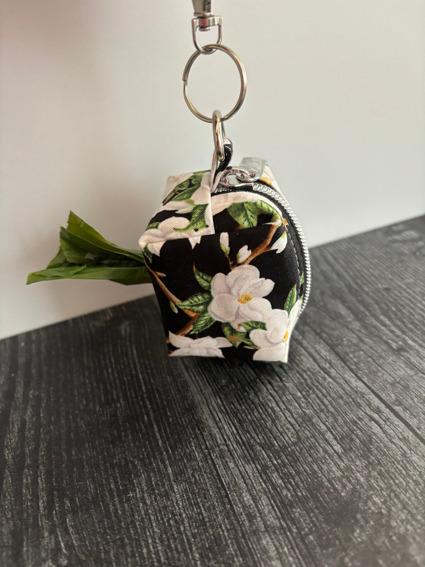 Magnolias on Black - Waste Bag Dispenser