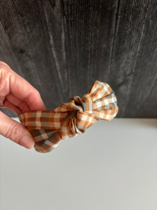 Pumpkin Pie Plaid - Knotted Headband