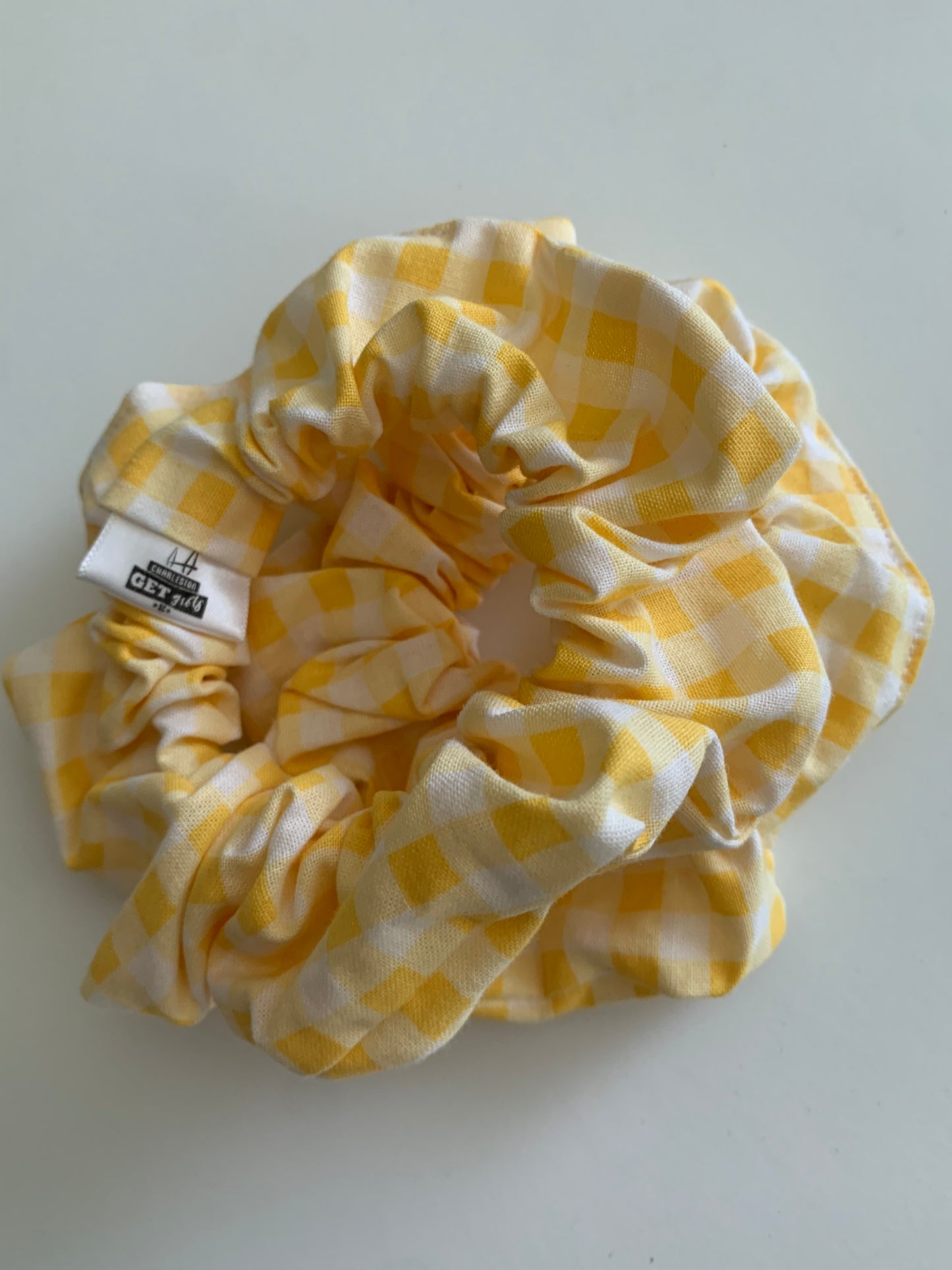 Yellow Gingham - Cotton Scrunchie