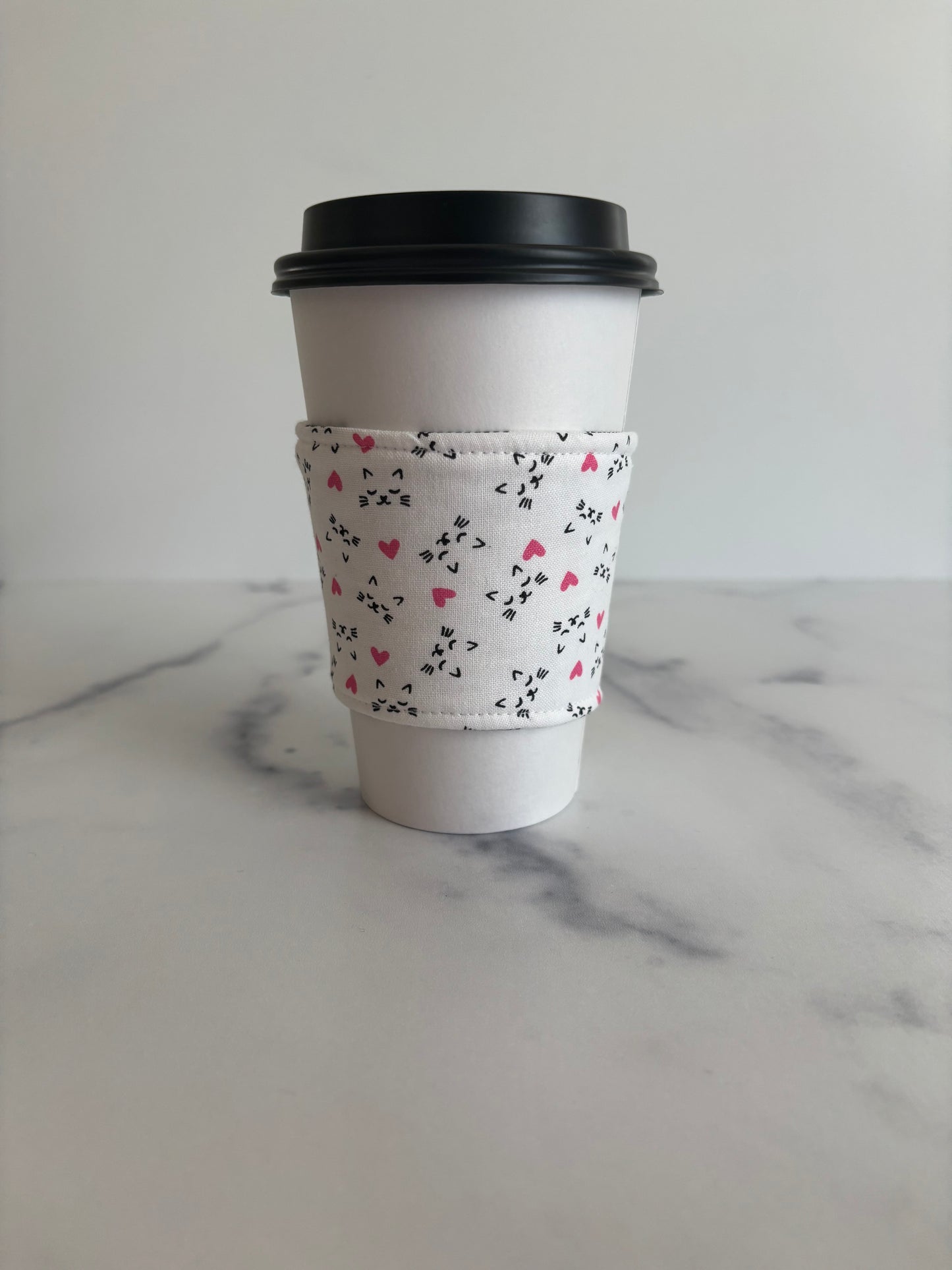 Cats with Hearts - Reusable Coffee Sleeve