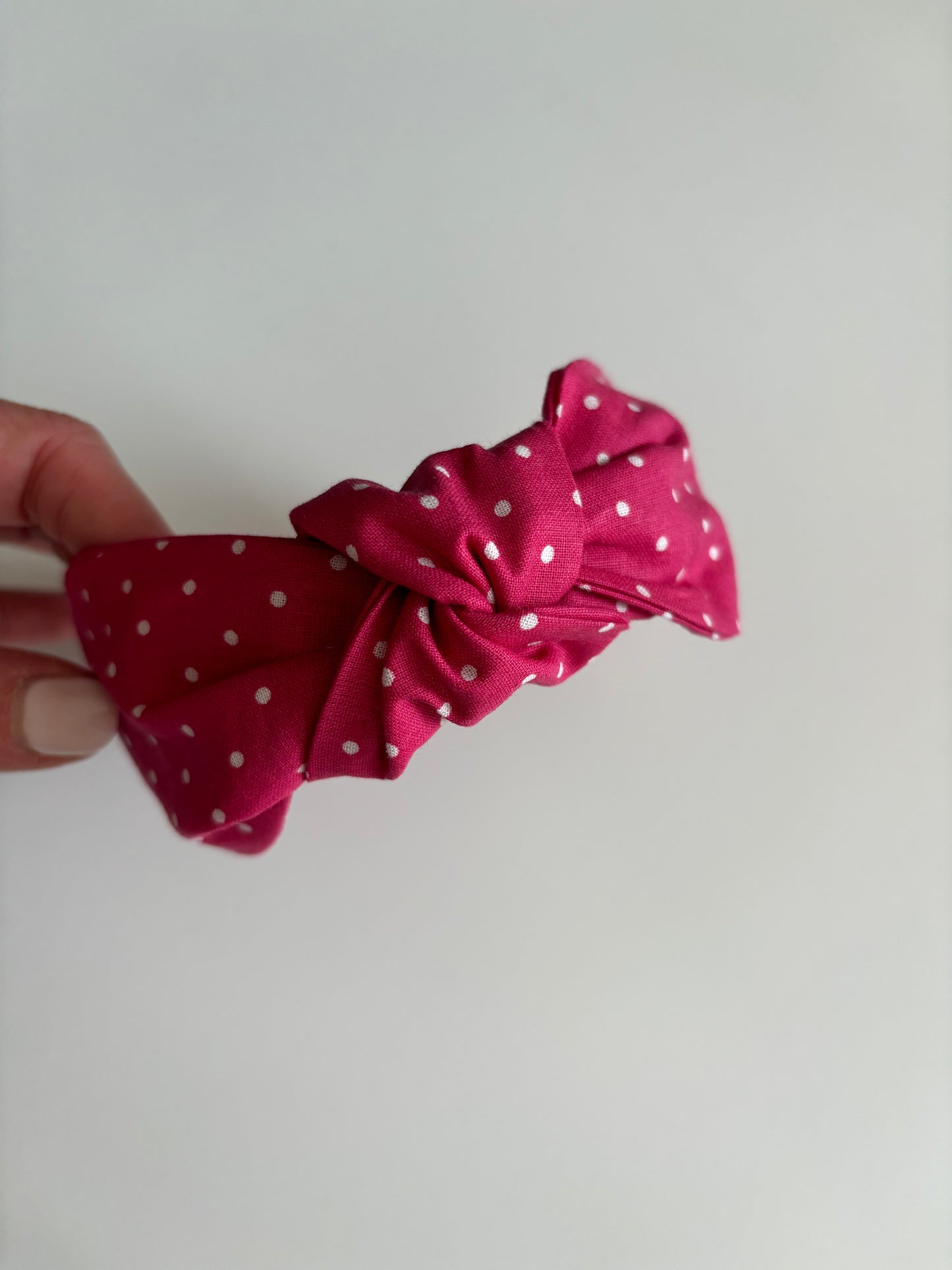 Pink and White Polkadots - Knotted Headband