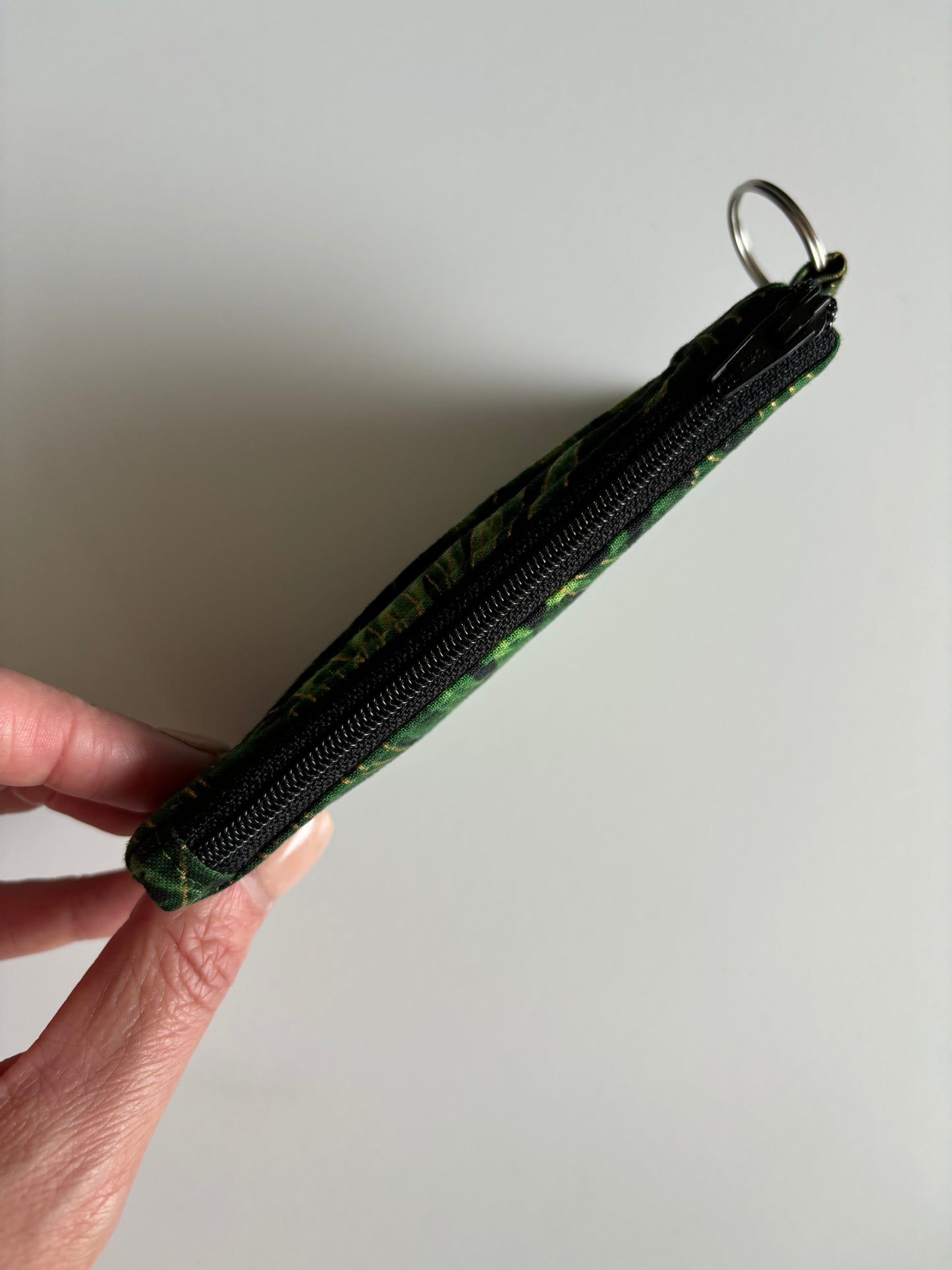 Sparkly Green and Gold Ferns - Lanyard/Keychain Wallet