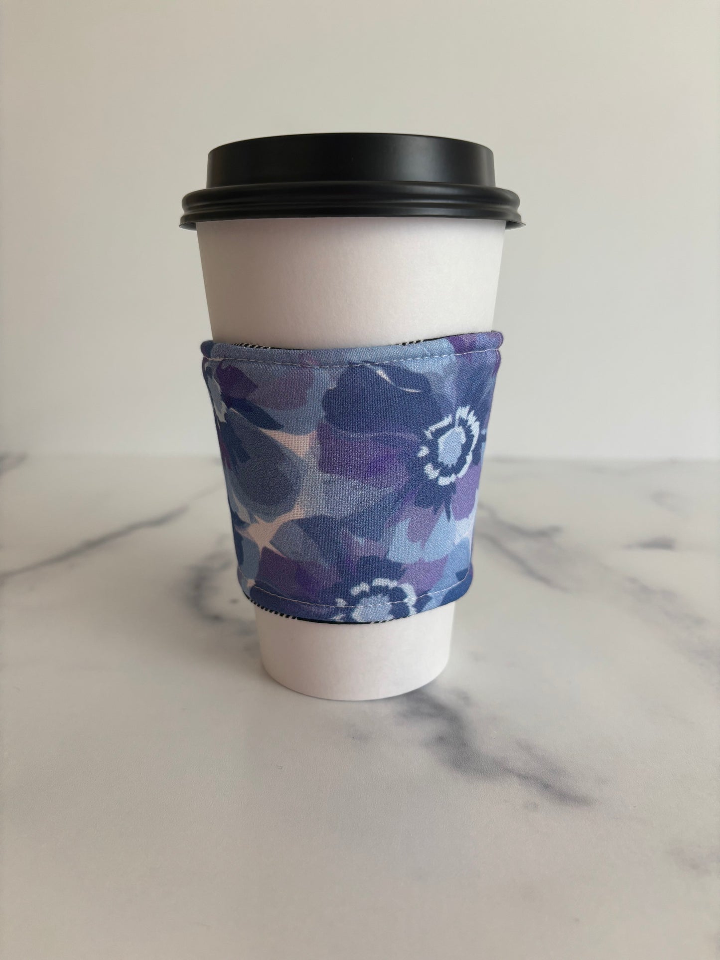 Violet Floral - Reusable Coffee Sleeve