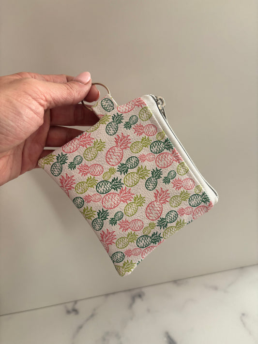 Pineapples on White - Zippered Pouch (Mini Sized)