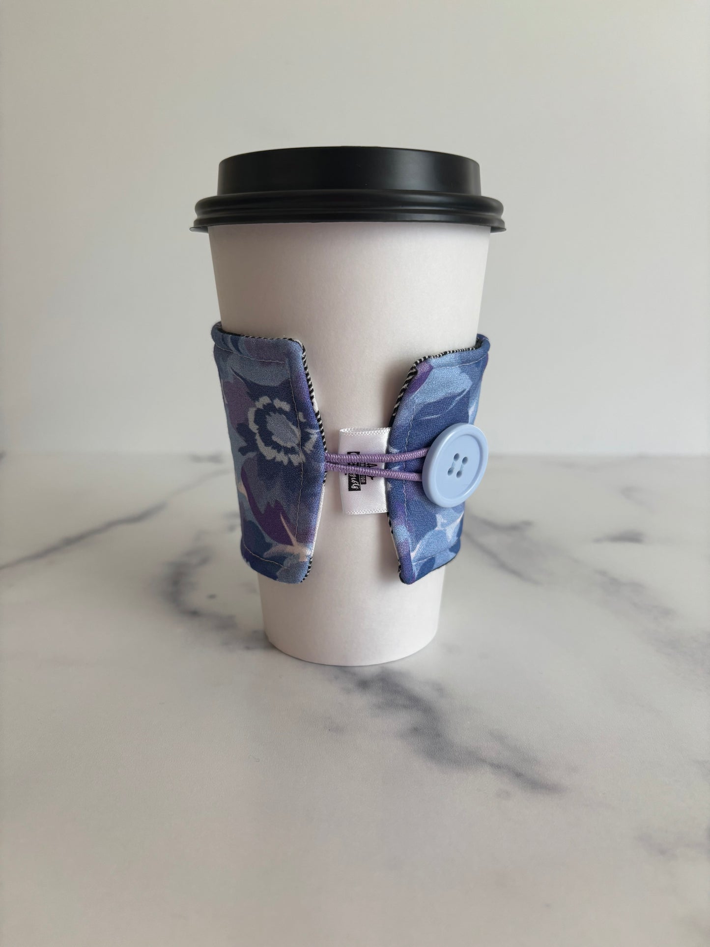 Violet Floral - Reusable Coffee Sleeve