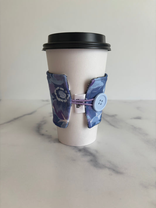 Violet Floral - Reusable Coffee Sleeve