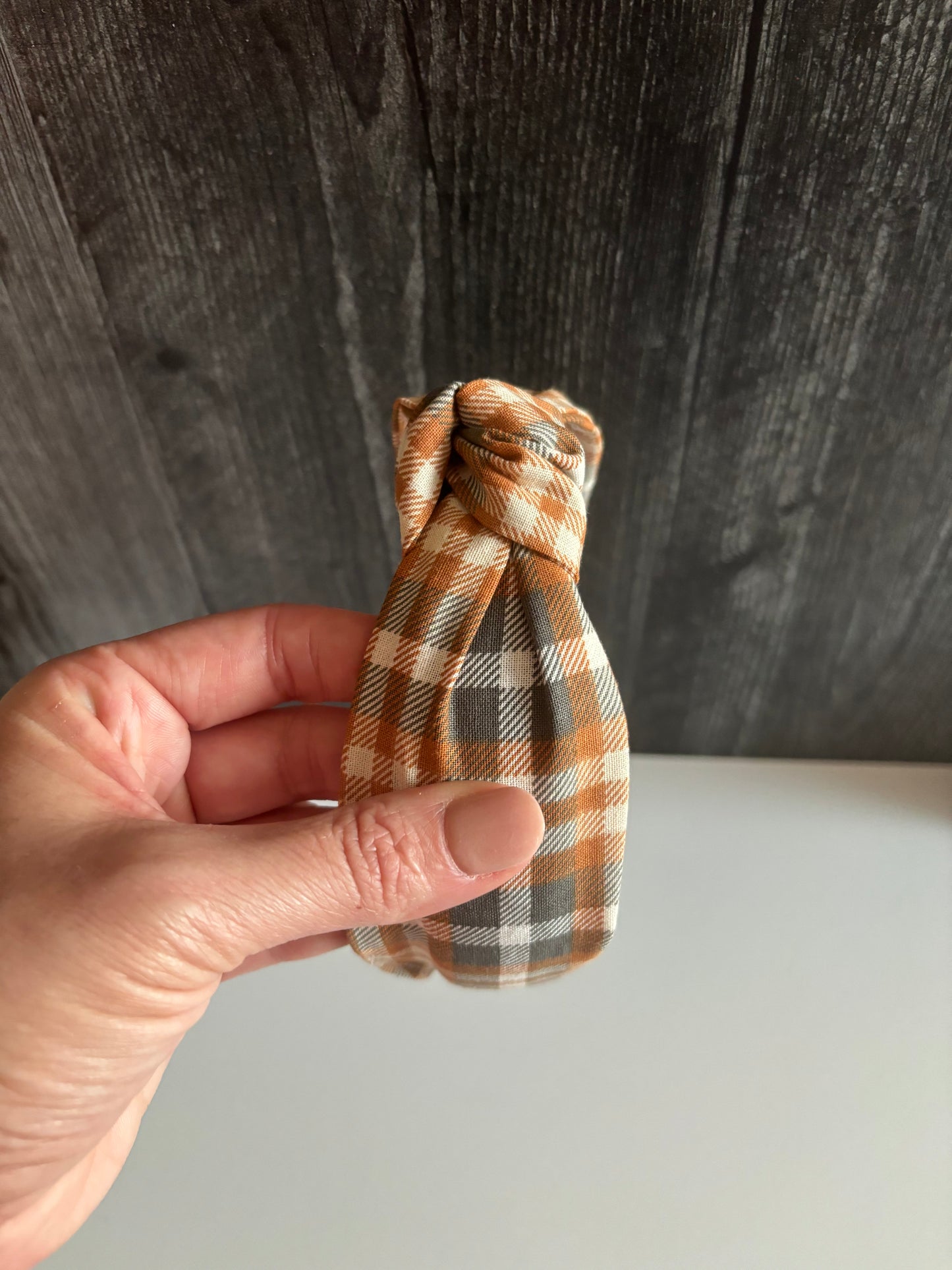 Pumpkin Pie Plaid - Knotted Headband