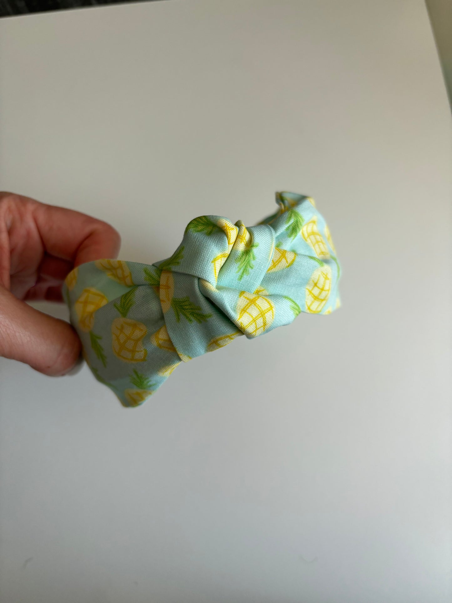 Pineapples on Baby Blue - Knotted Headband