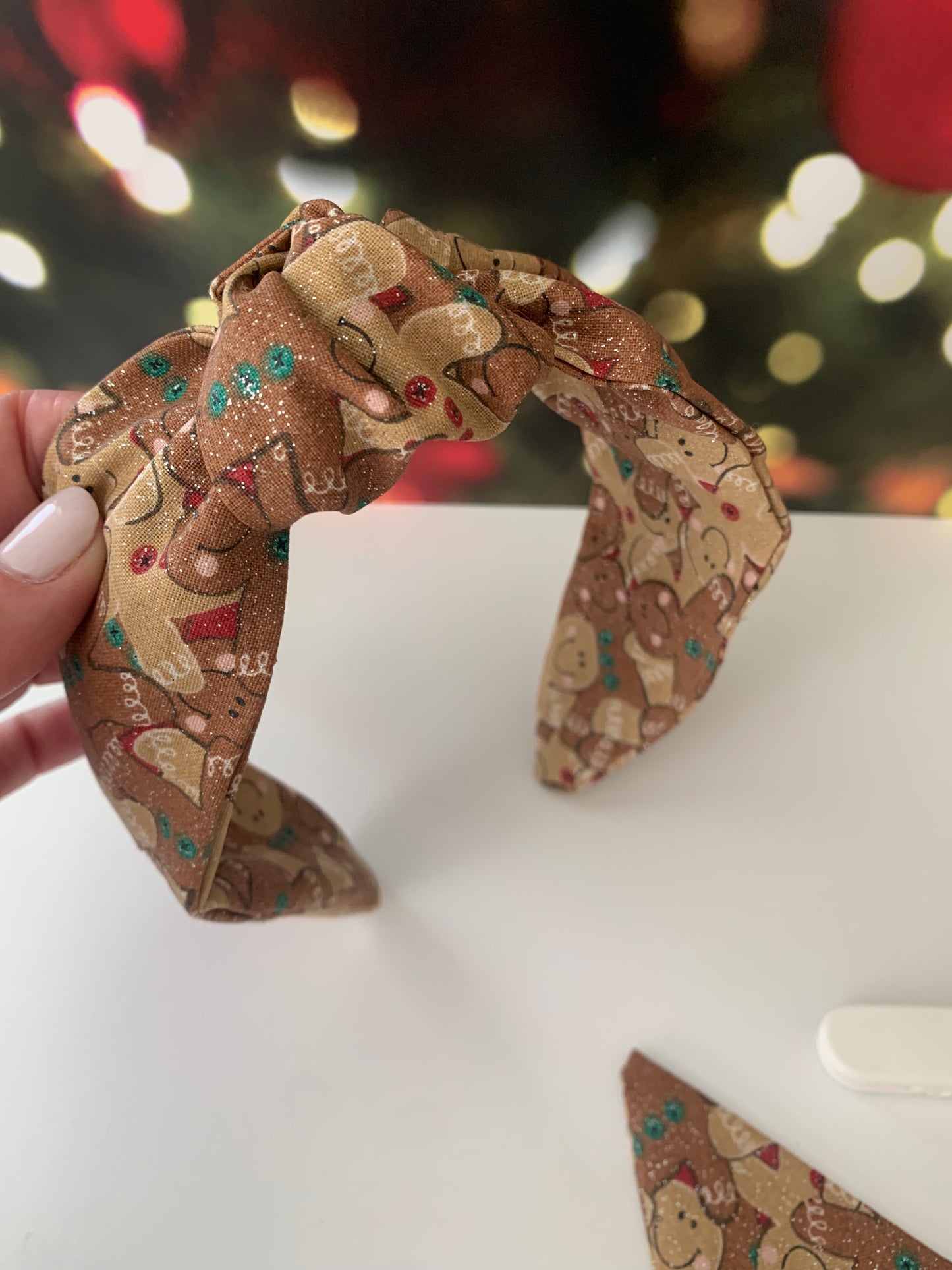 Sparkly Gingerbread People - Knotted Headband