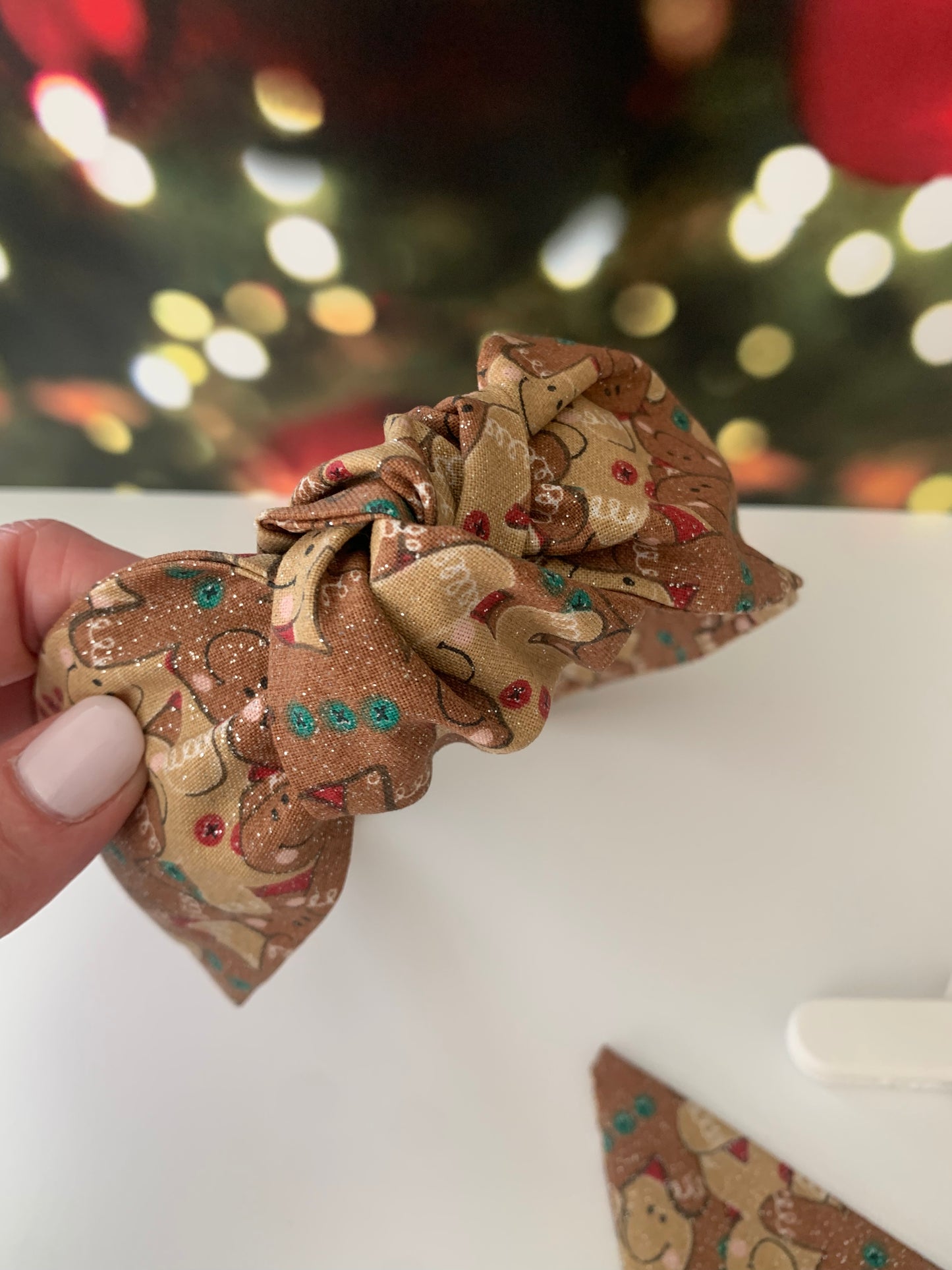 Sparkly Gingerbread People - Knotted Headband