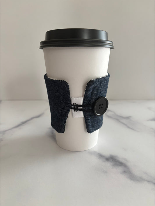 Dark Blue Jean - Reusable Coffee Sleeve