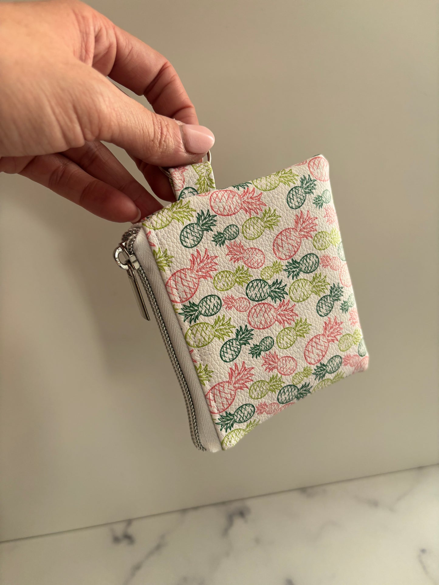 Pineapples on White - Zippered Pouch (Mini Sized)