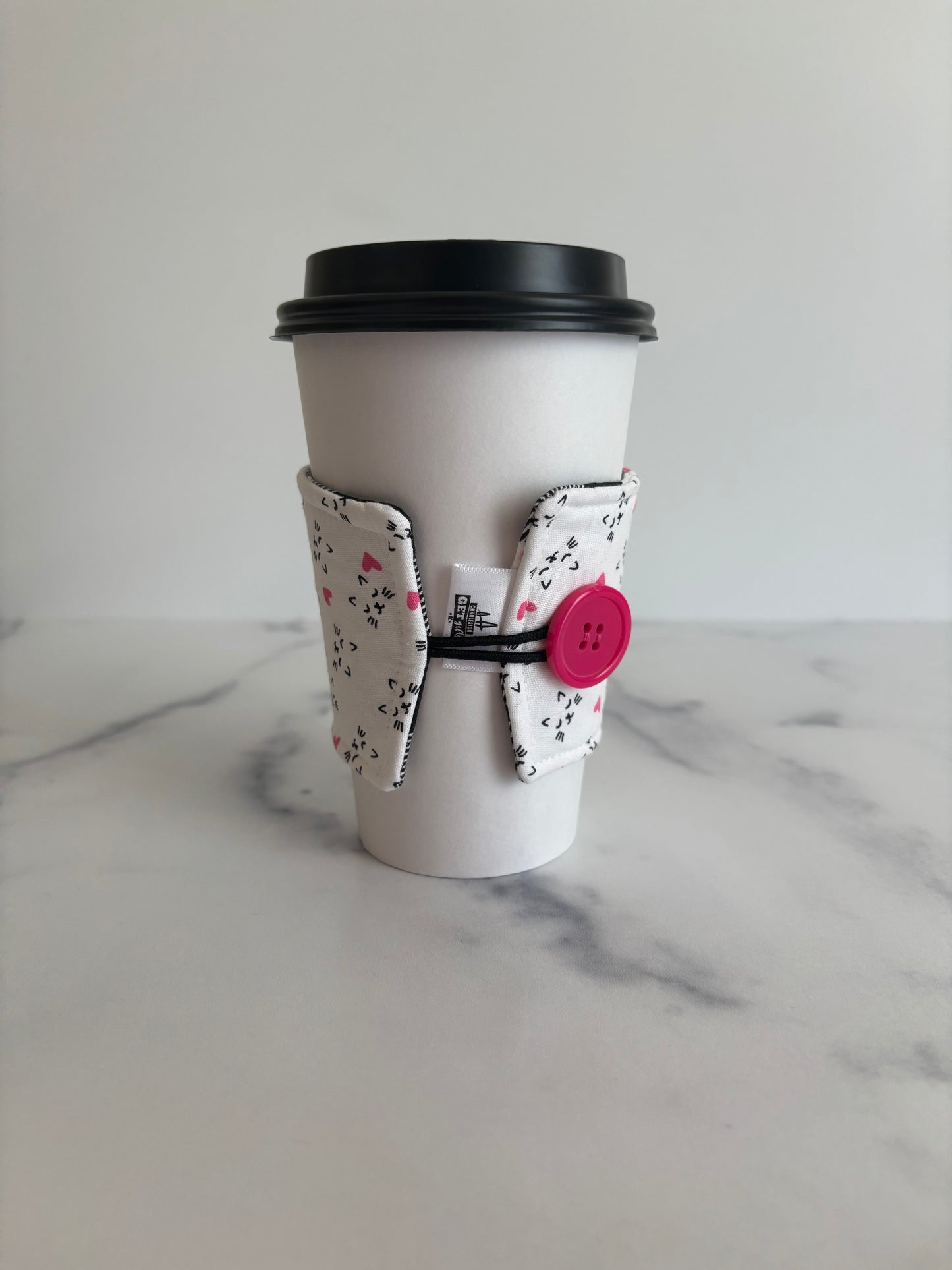 Cats with Hearts - Reusable Coffee Sleeve