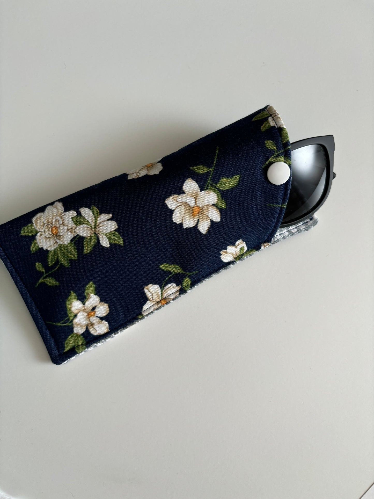 Magnolias on Navy - Glasses Case