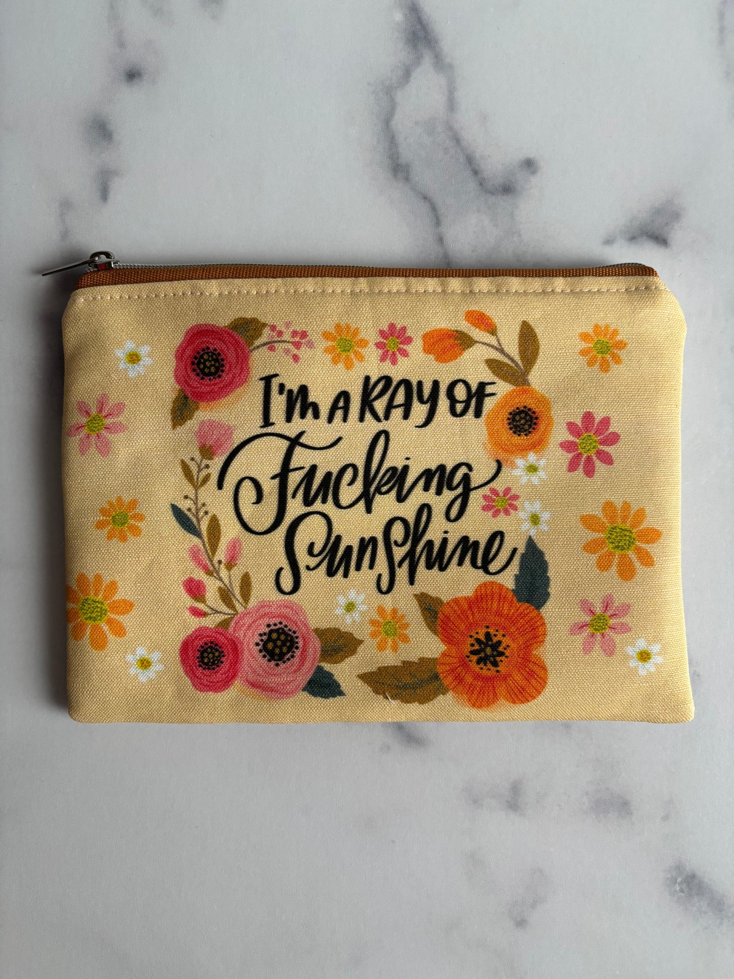 I’m a Ray of Fucking Sunshine - Sweary Zippered Pouch (Medium Sized)