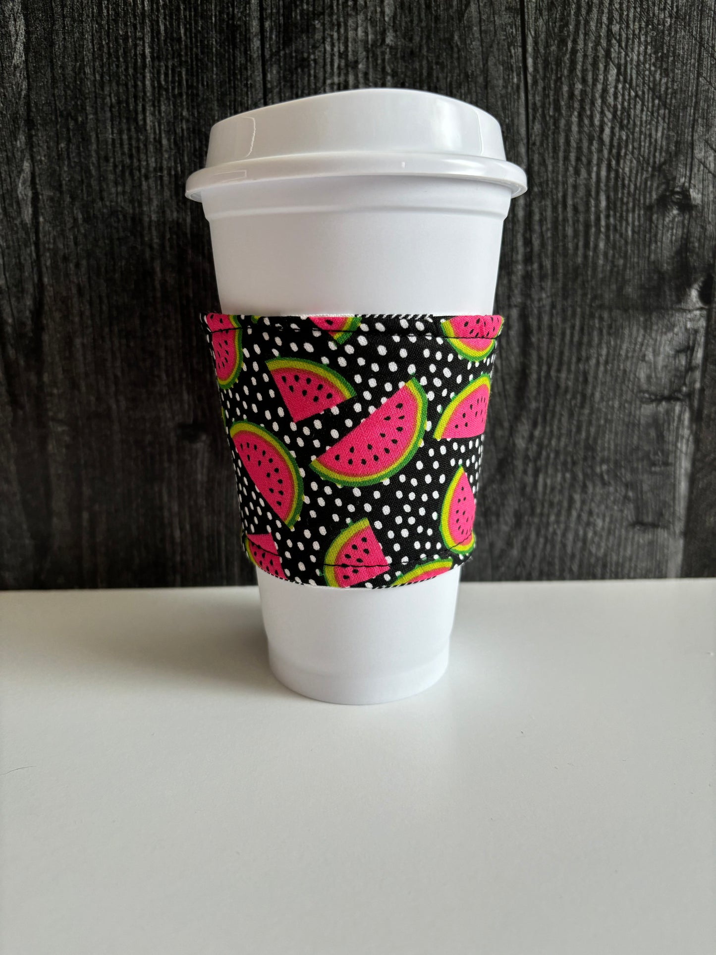 Watermelons on Black - Reusable Coffee Sleeve