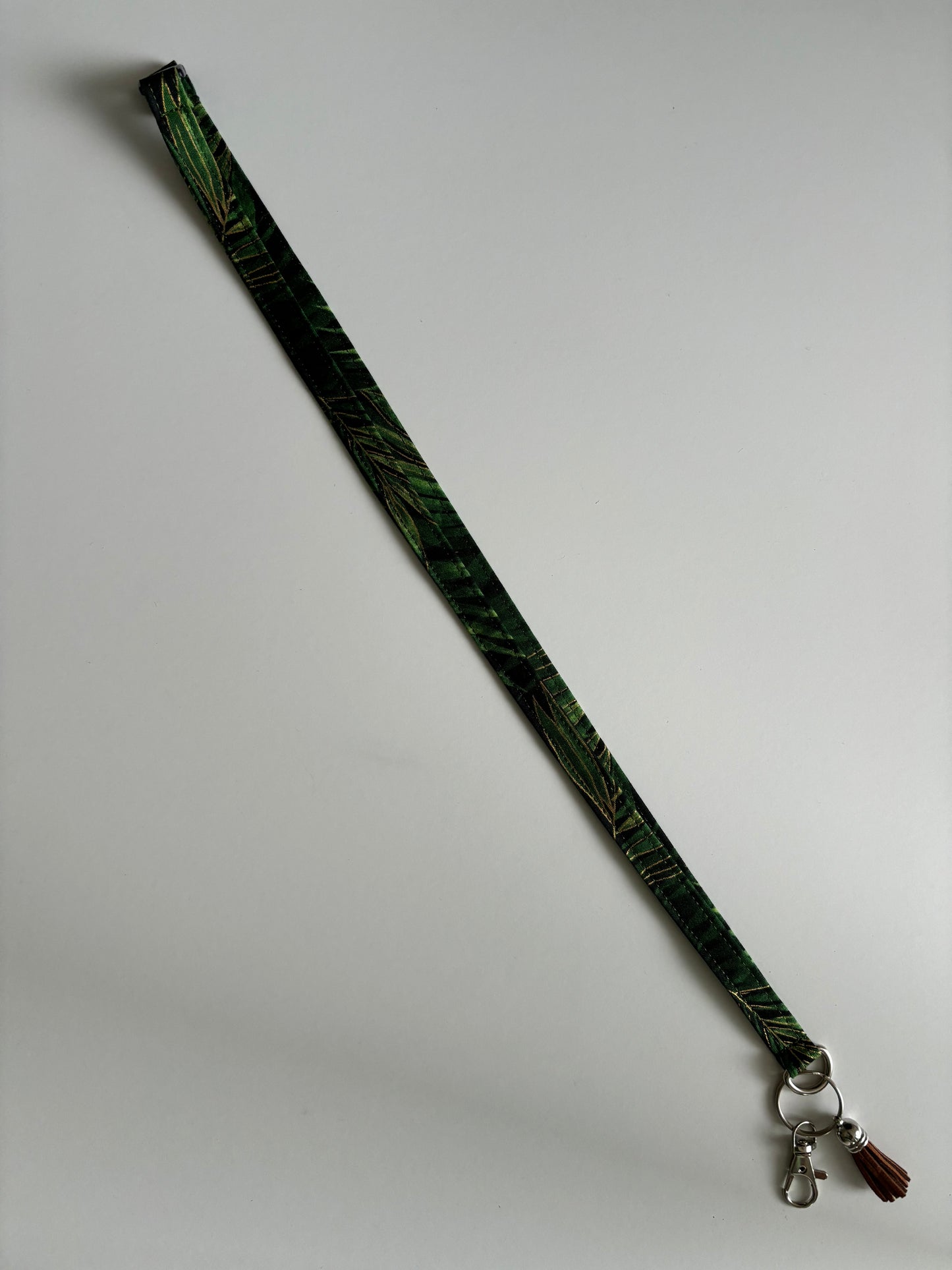 Sparkly Green and Gold Ferns - Lanyard