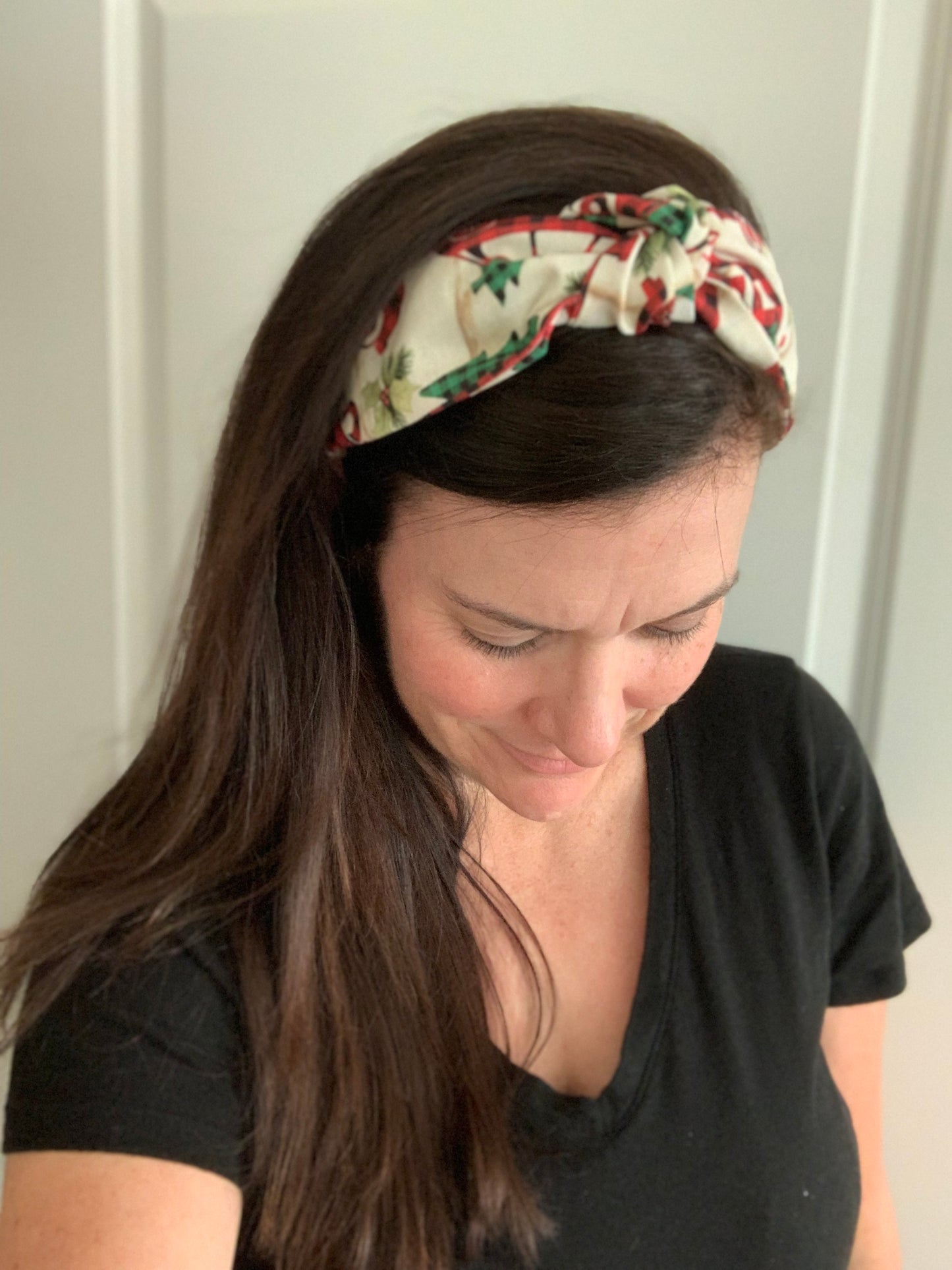 Buffalo Trucks on Cream - Knotted Headband