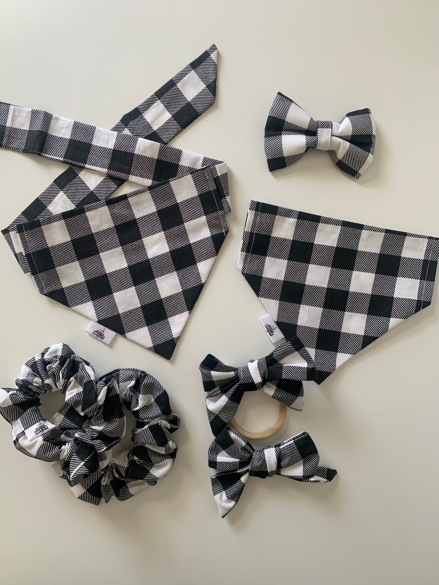 Black and White Buffalo Check - Pet Bow Tie