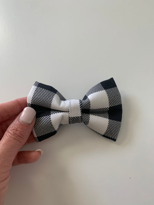 Black and White Buffalo Check - Pet Bow Tie