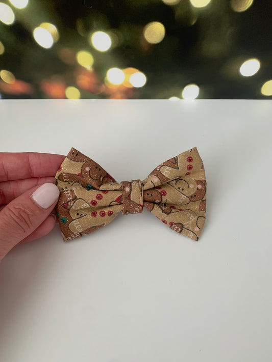 Sparkly Gingerbread People - Pet Bow Tie