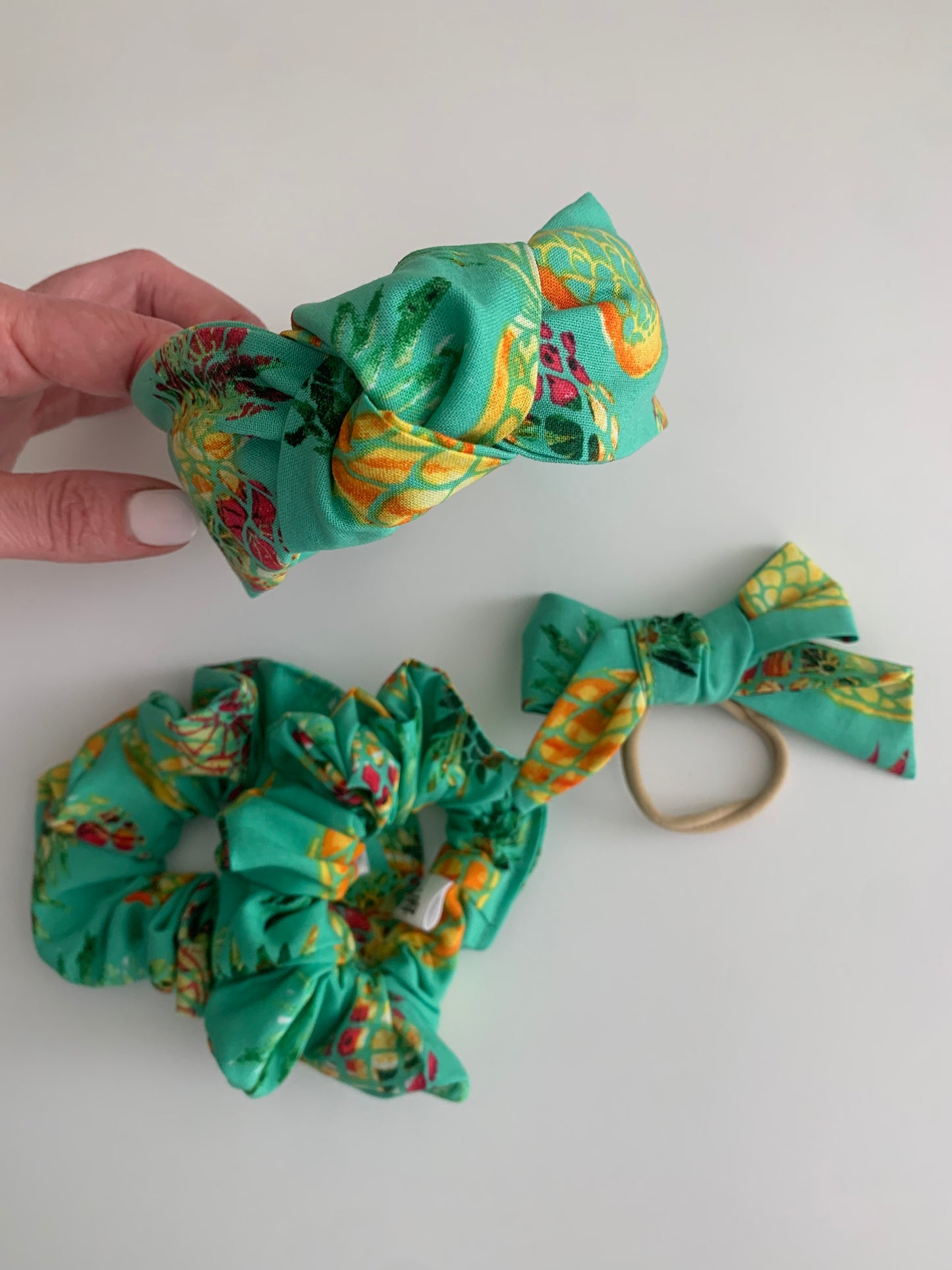 Caribbean Pineapples - Cotton Scrunchie