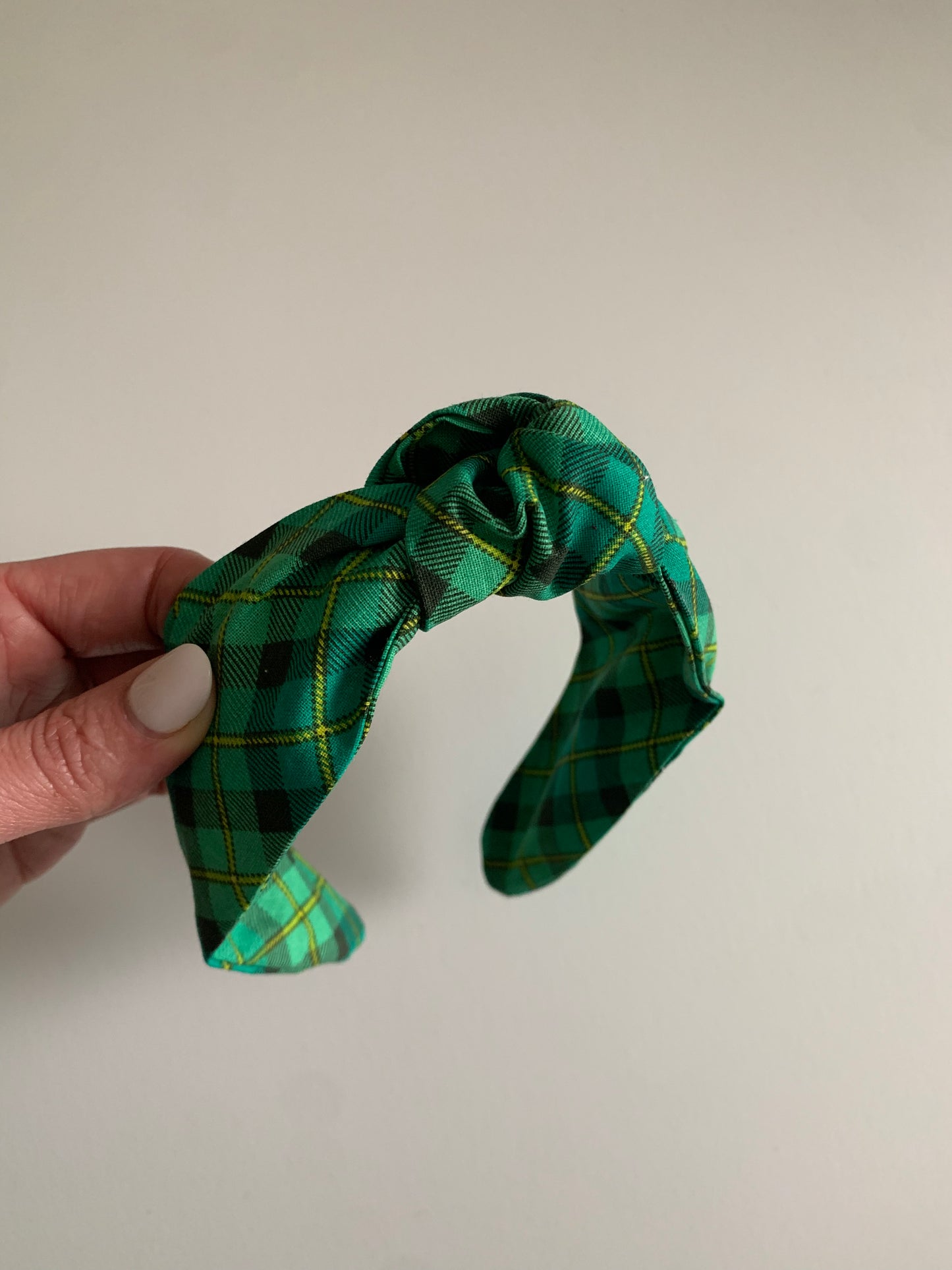 Green Plaid - Knotted Headband