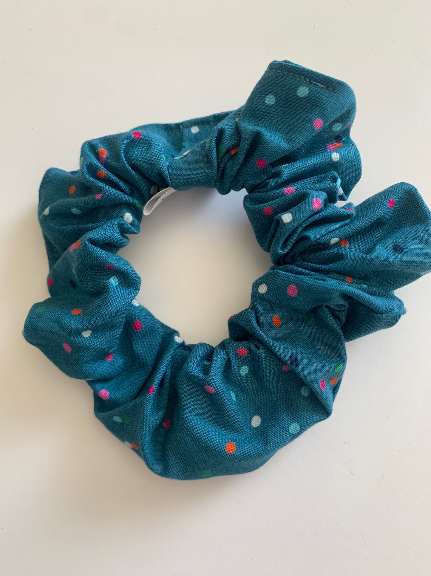 Confetti on Blue - Cotton Scrunchie