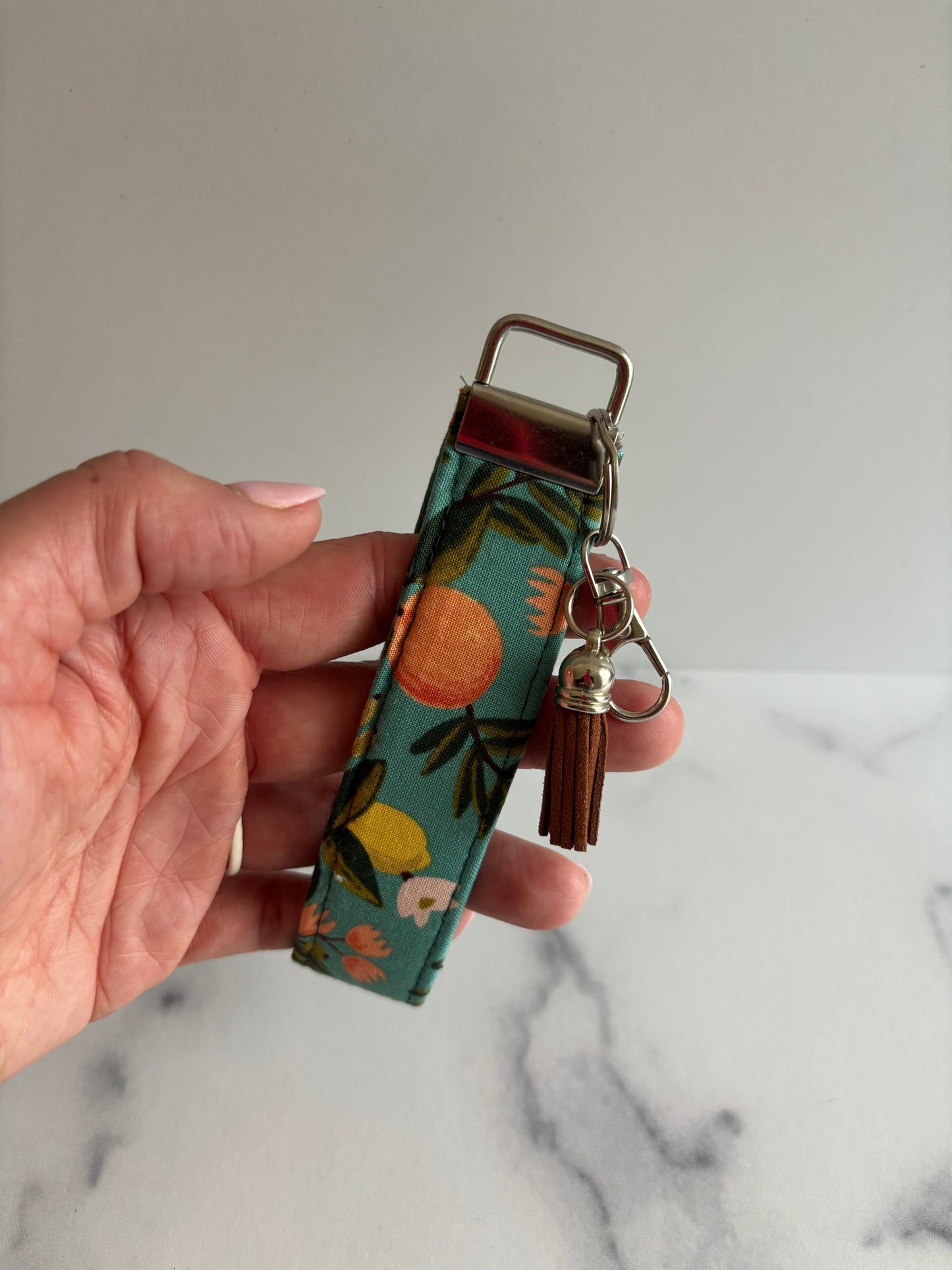 Citrus Floral Teal - Keychain