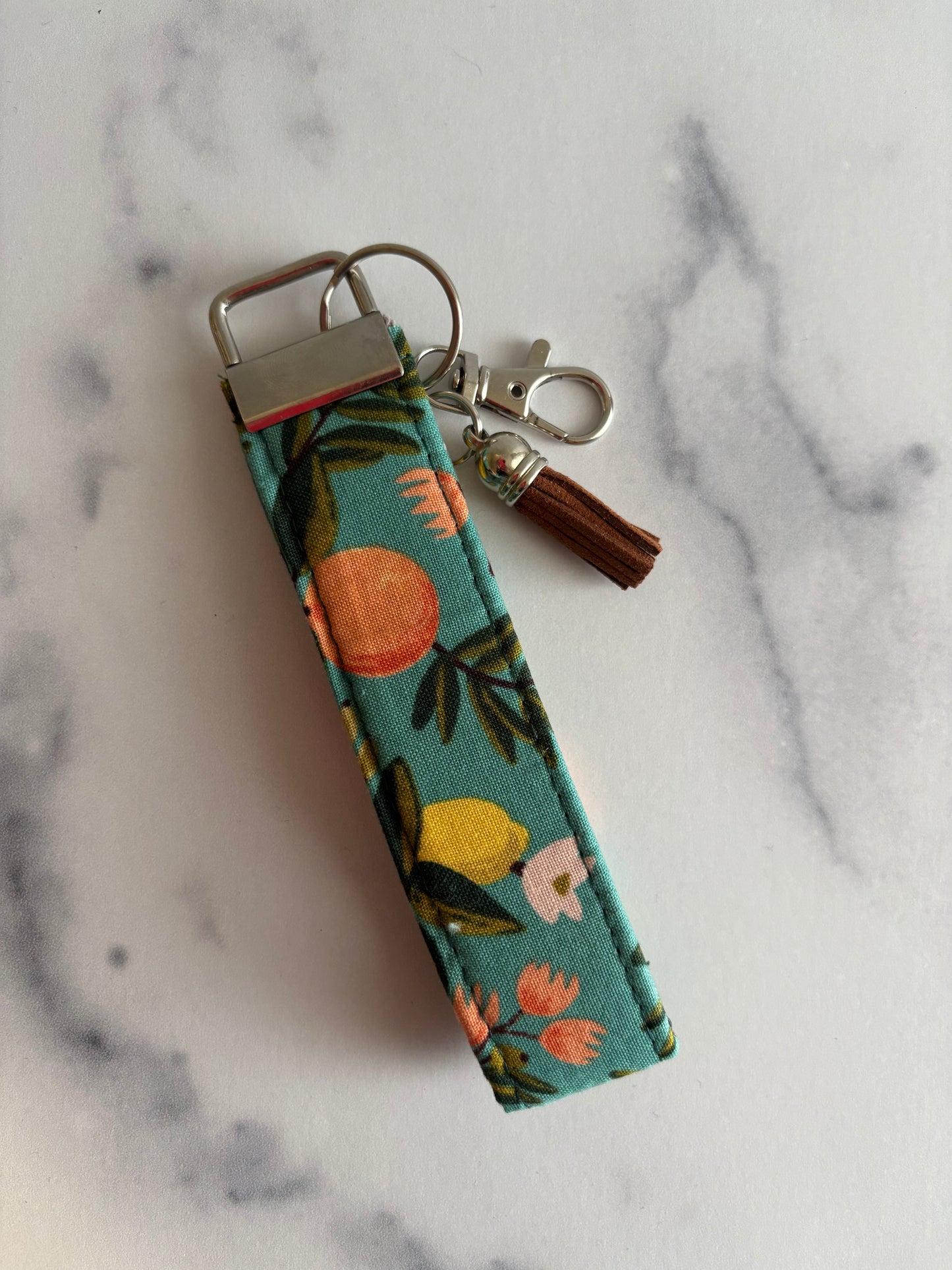 Citrus Floral Teal - Keychain