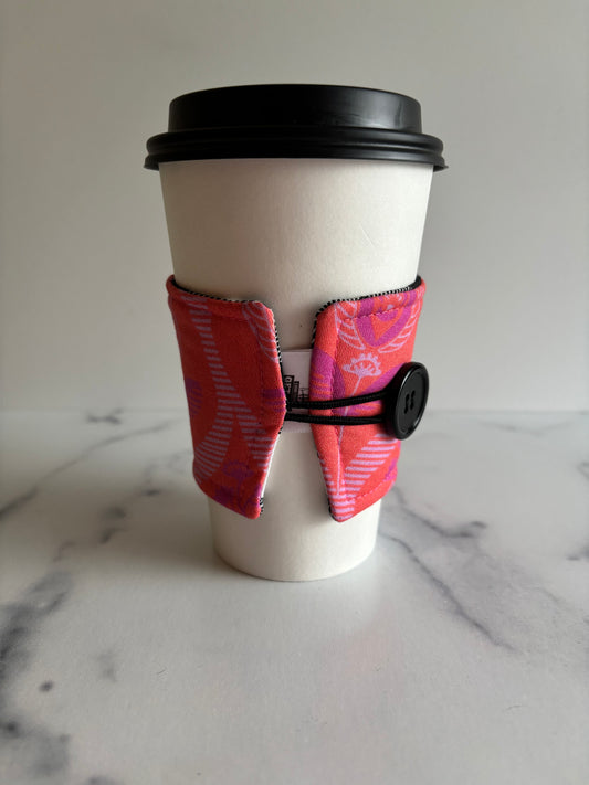 Lovely Day Mel Orange - Reusable Coffee Sleeve