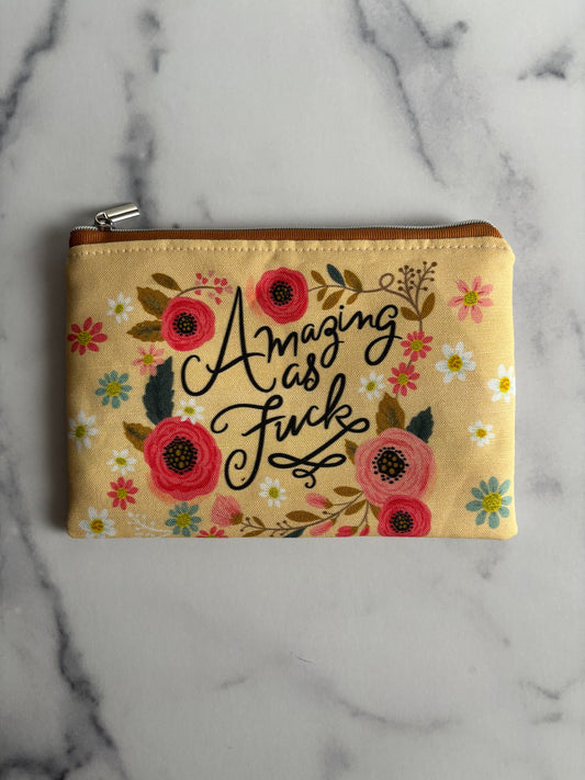 Amazing as Fuck - Sweary Zippered Pouch (Medium Sized)