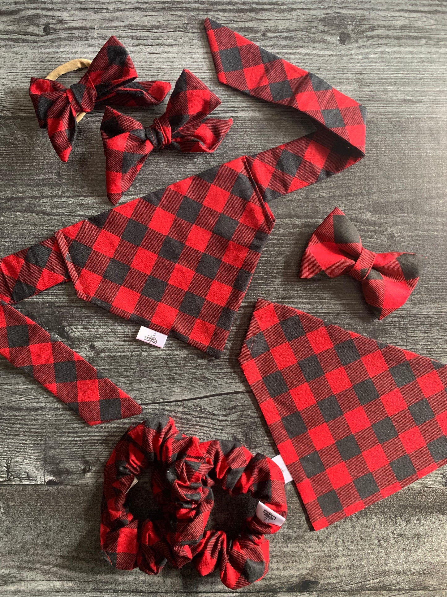 Red and Black Buffalo Check - Pet Bow Tie