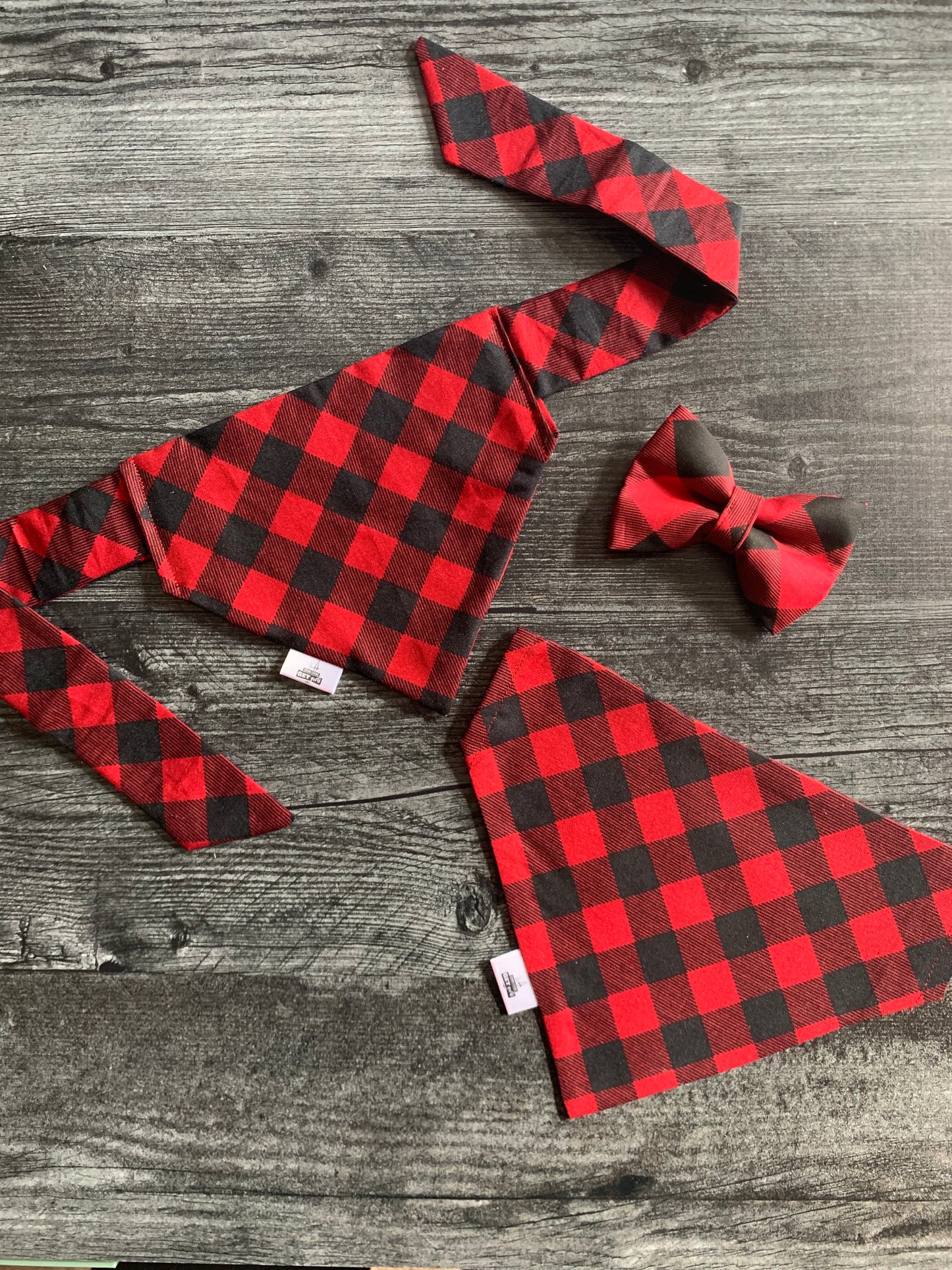 Red and Black Buffalo Check - Pet Bandana