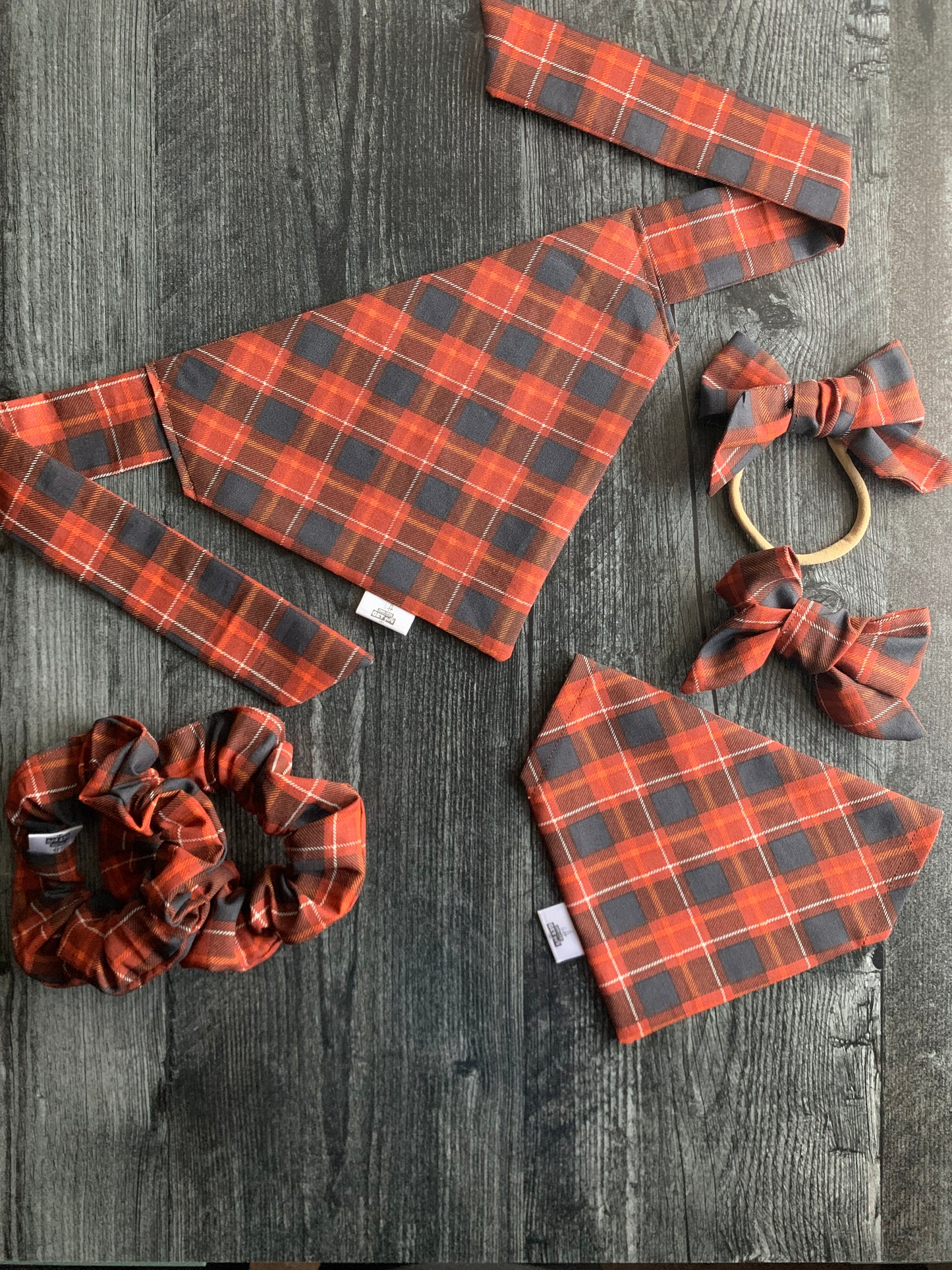 Harvest Plaid - Cotton Scrunchie