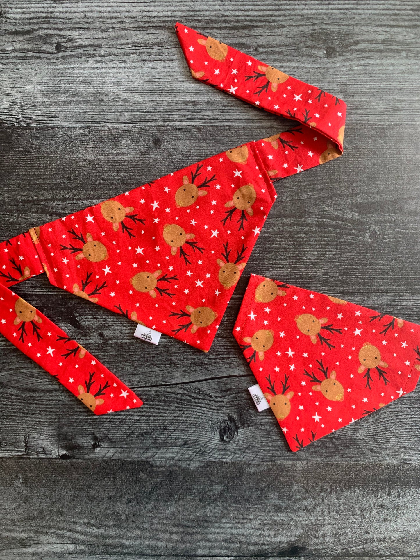 Reindeer on Red - Pet Bandana