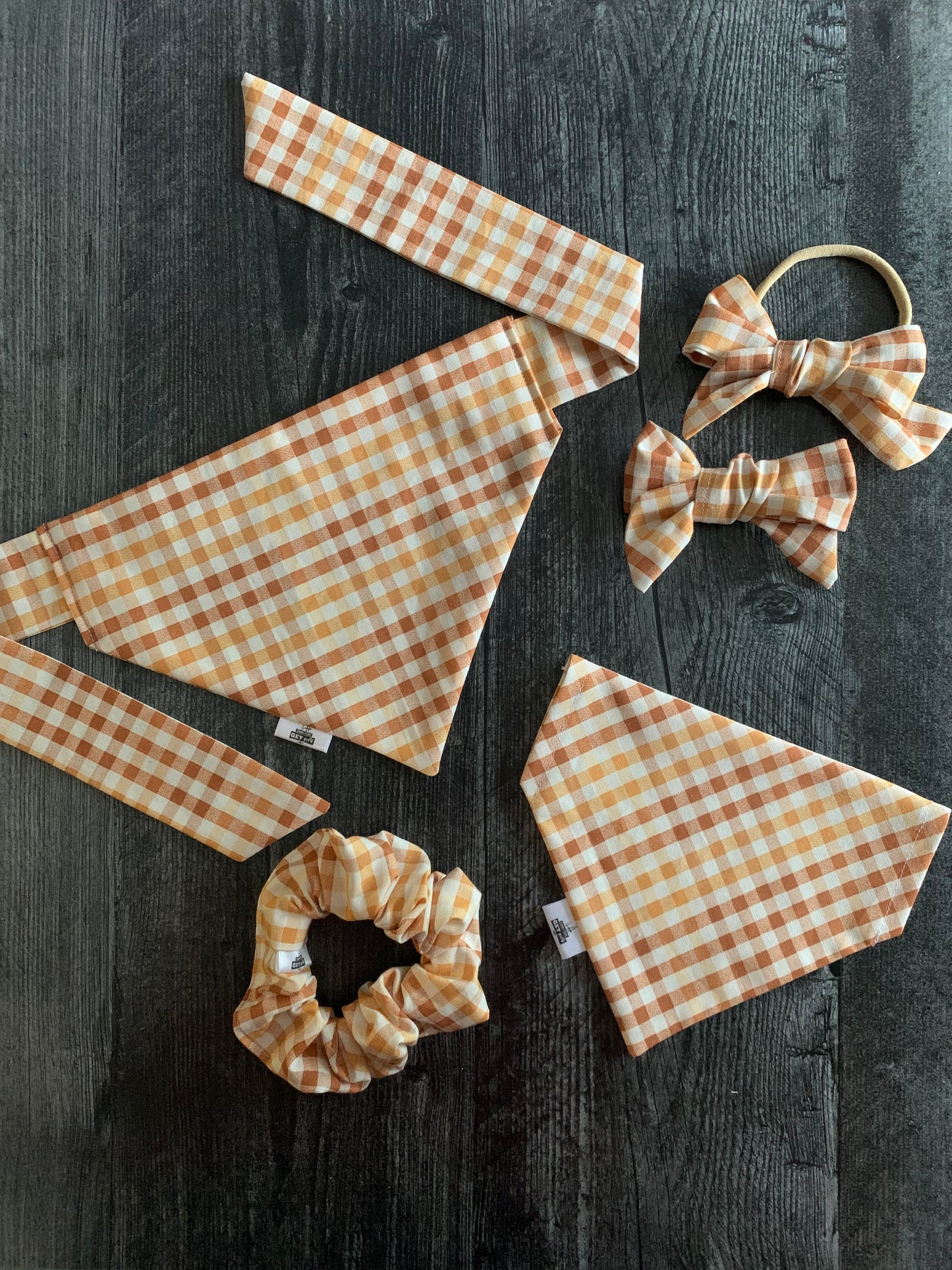 Autumn Gingham - Cotton Scrunchie