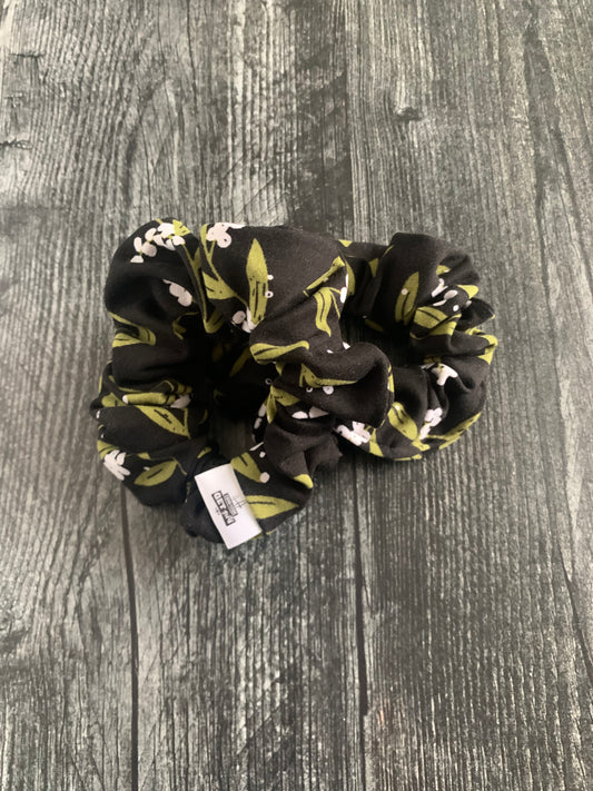 Vines and Berries on Black - Knit Scrunchie