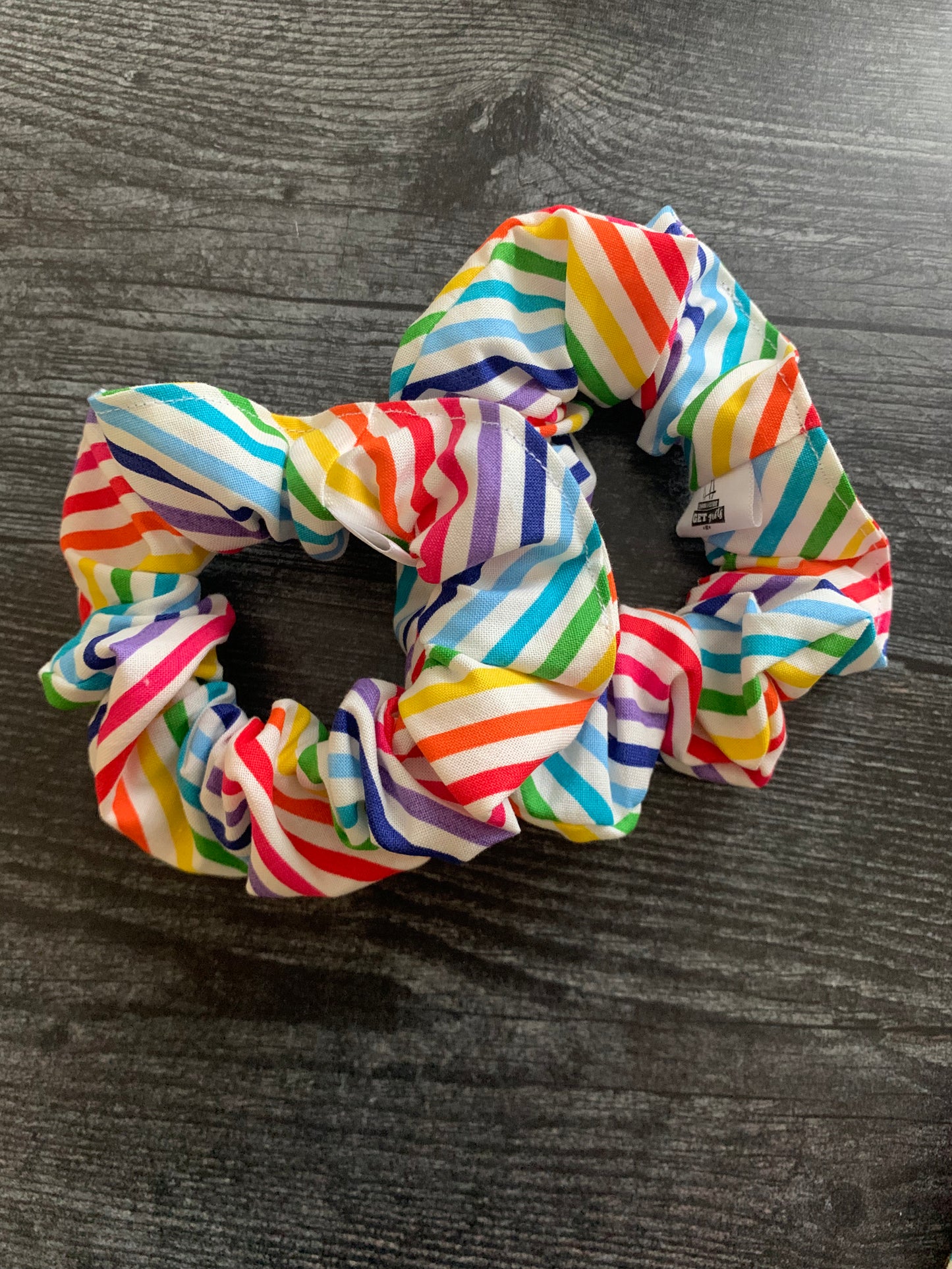 Rainbow Stripes - Cotton Scrunchie