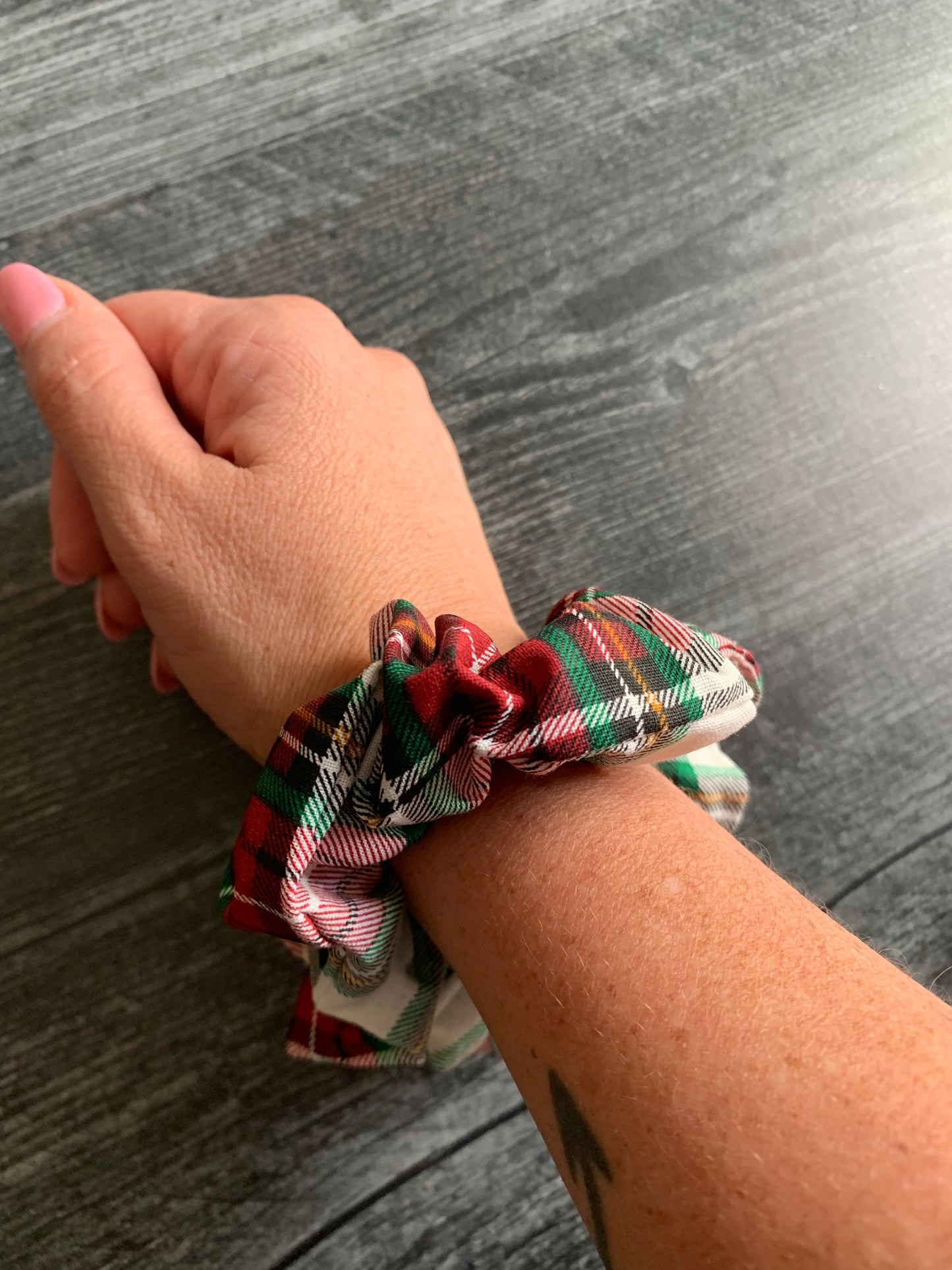 Holiday Plaid - Cotton Scrunchie