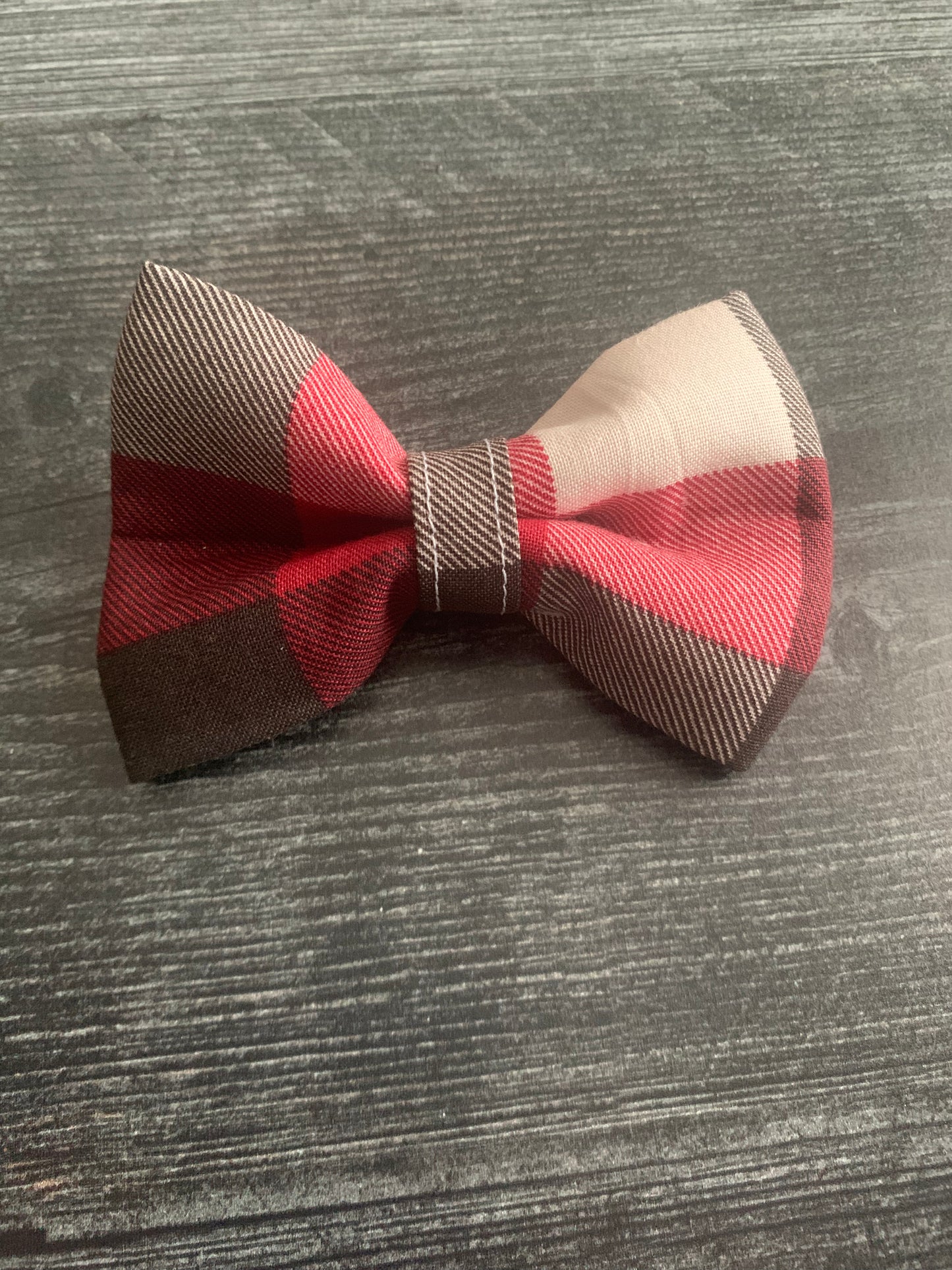 Red, Black, and White Check - Pet Bow Tie