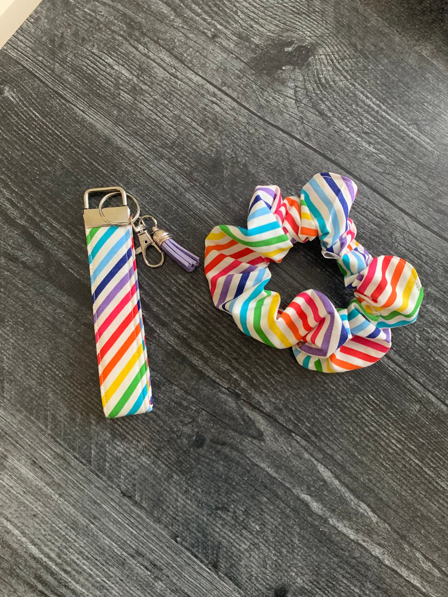 Rainbow Stripes - Cotton Scrunchie