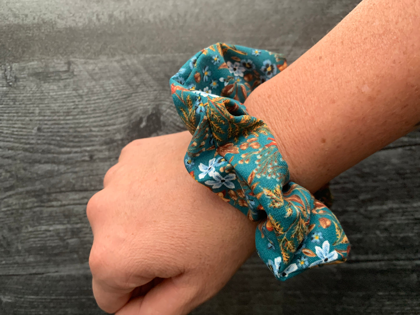 Autumn Floral - Cotton Scrunchie