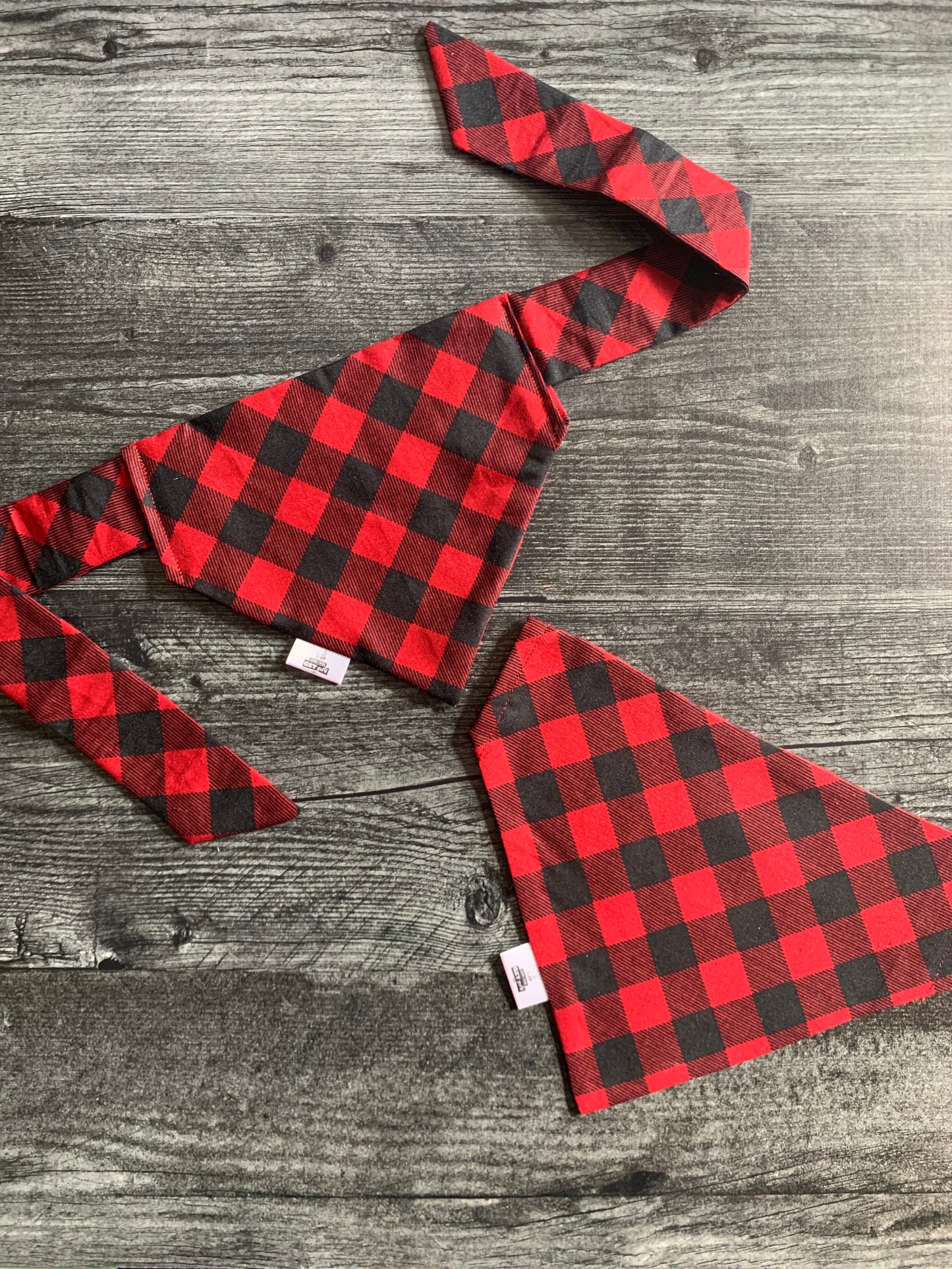 Red and Black Buffalo Check - Pet Bandana