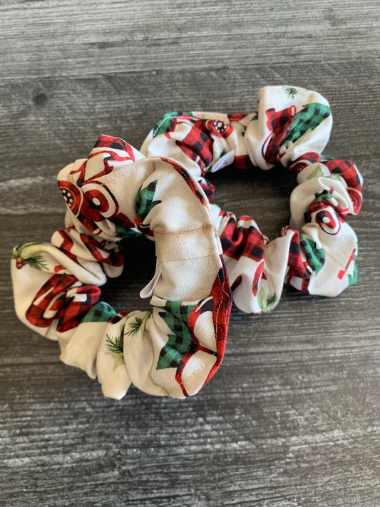 Buffalo Trucks on Cream - Cotton Scrunchie