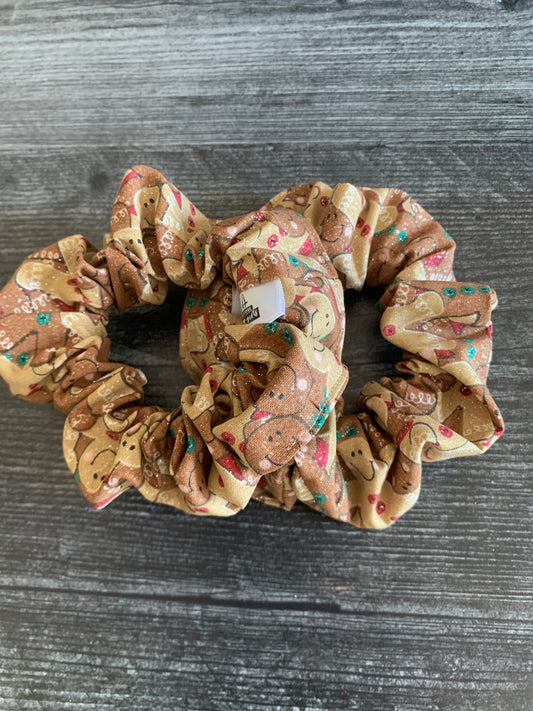 Sparkly Gingerbread People - Cotton Scrunchie