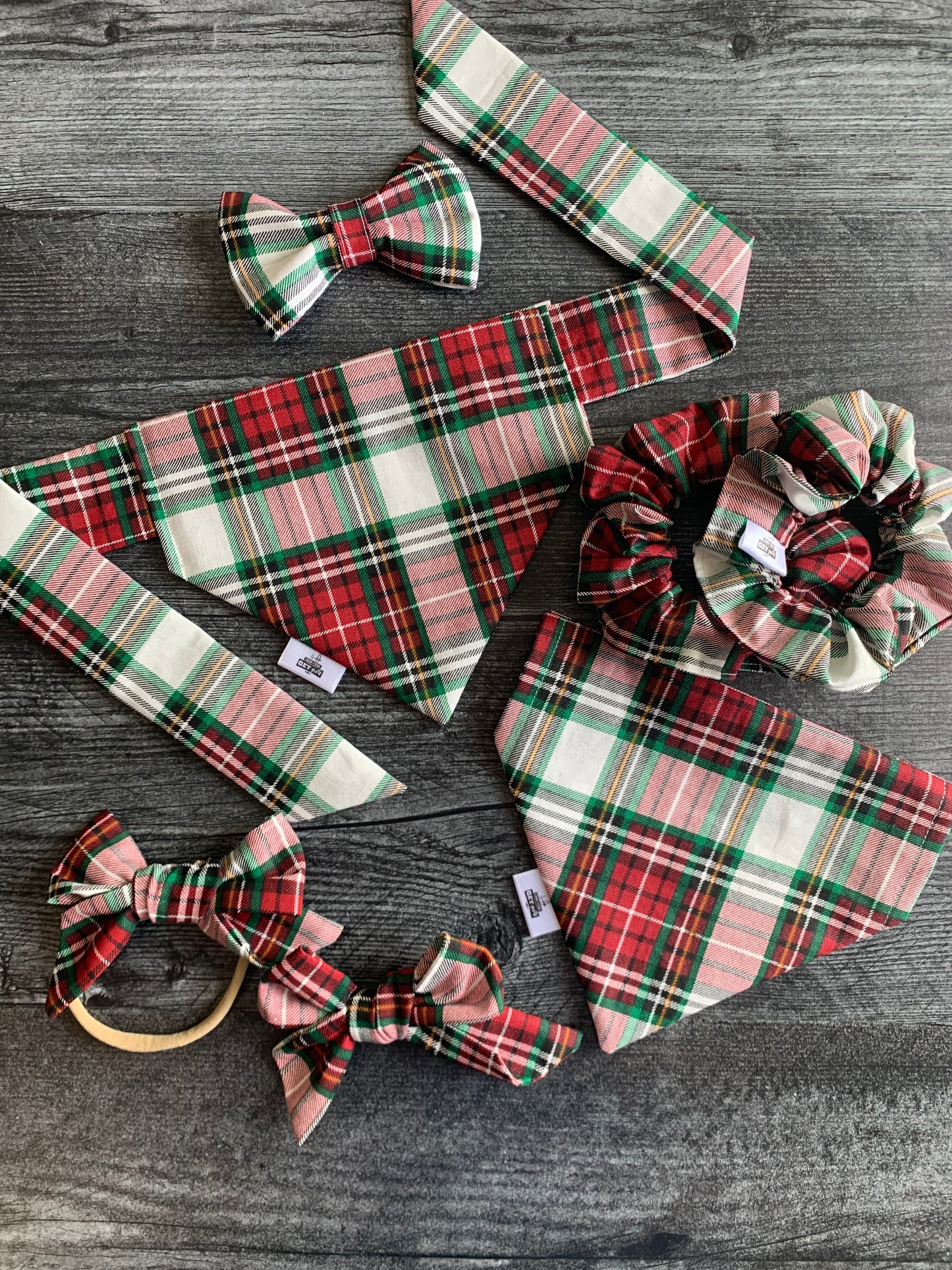 Holiday Plaid - Cotton Scrunchie