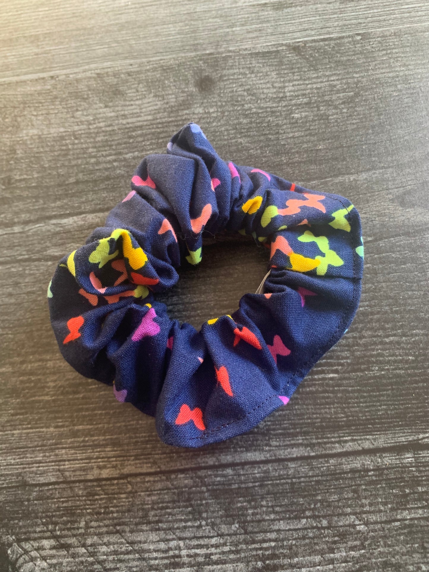 Butterflies on Navy - Cotton Scrunchie