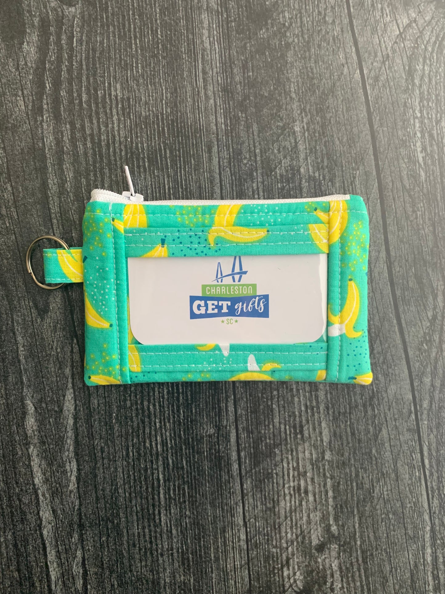 Bananas on Teal - Lanyard/Keychain Wallet