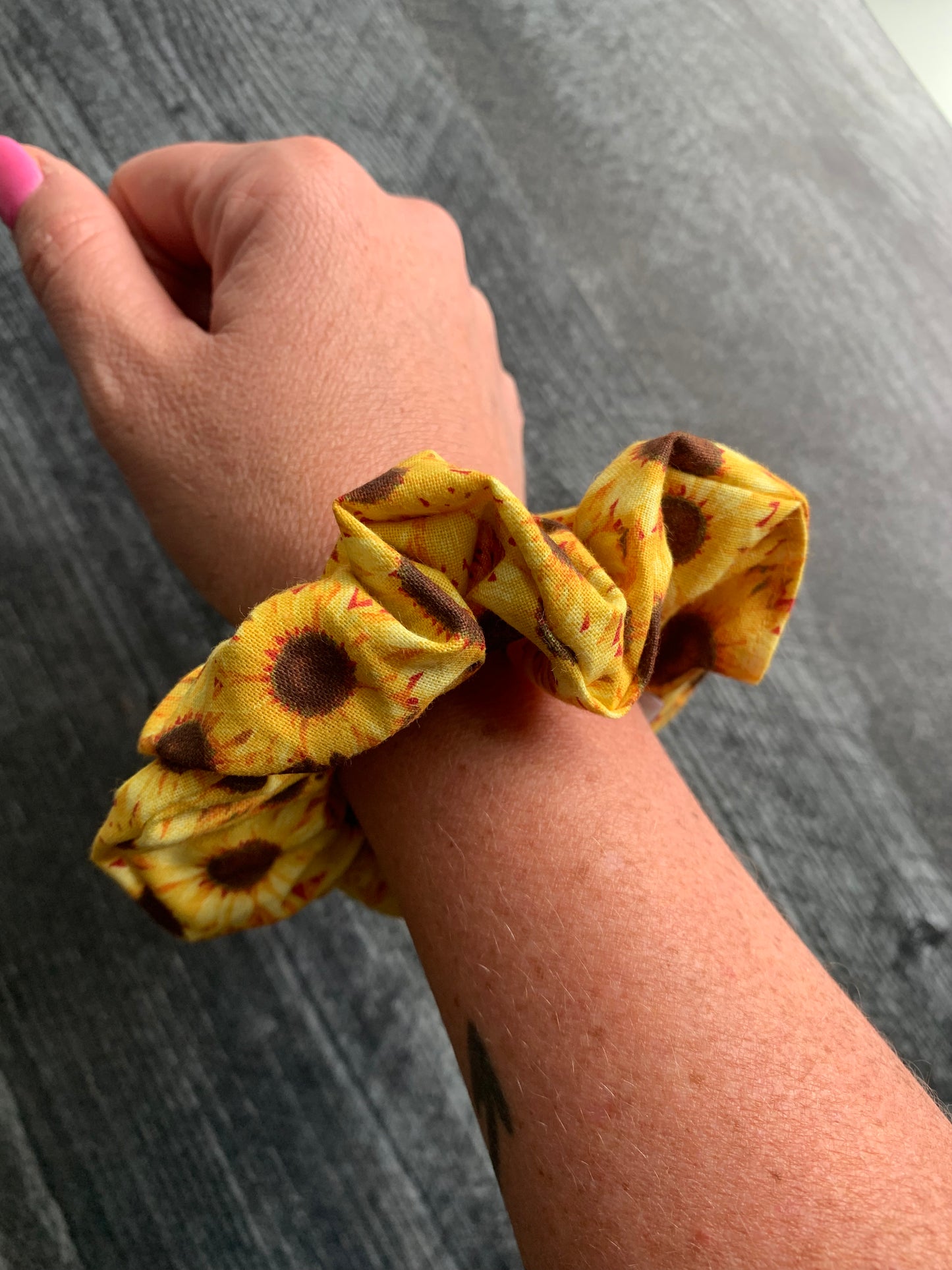 Harvest Sunflowers - Cotton Scrunchie